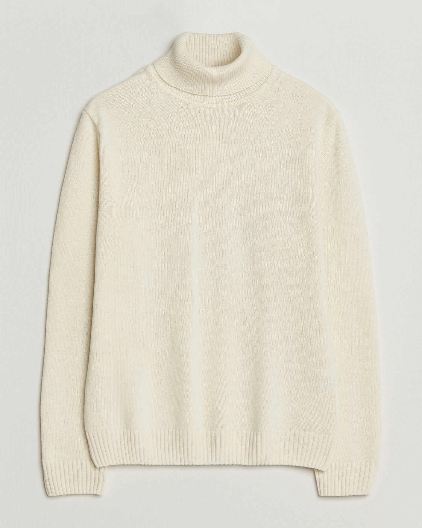 Herr | Tröjor | Stenströms | Brushed Merino Rollneck Off White