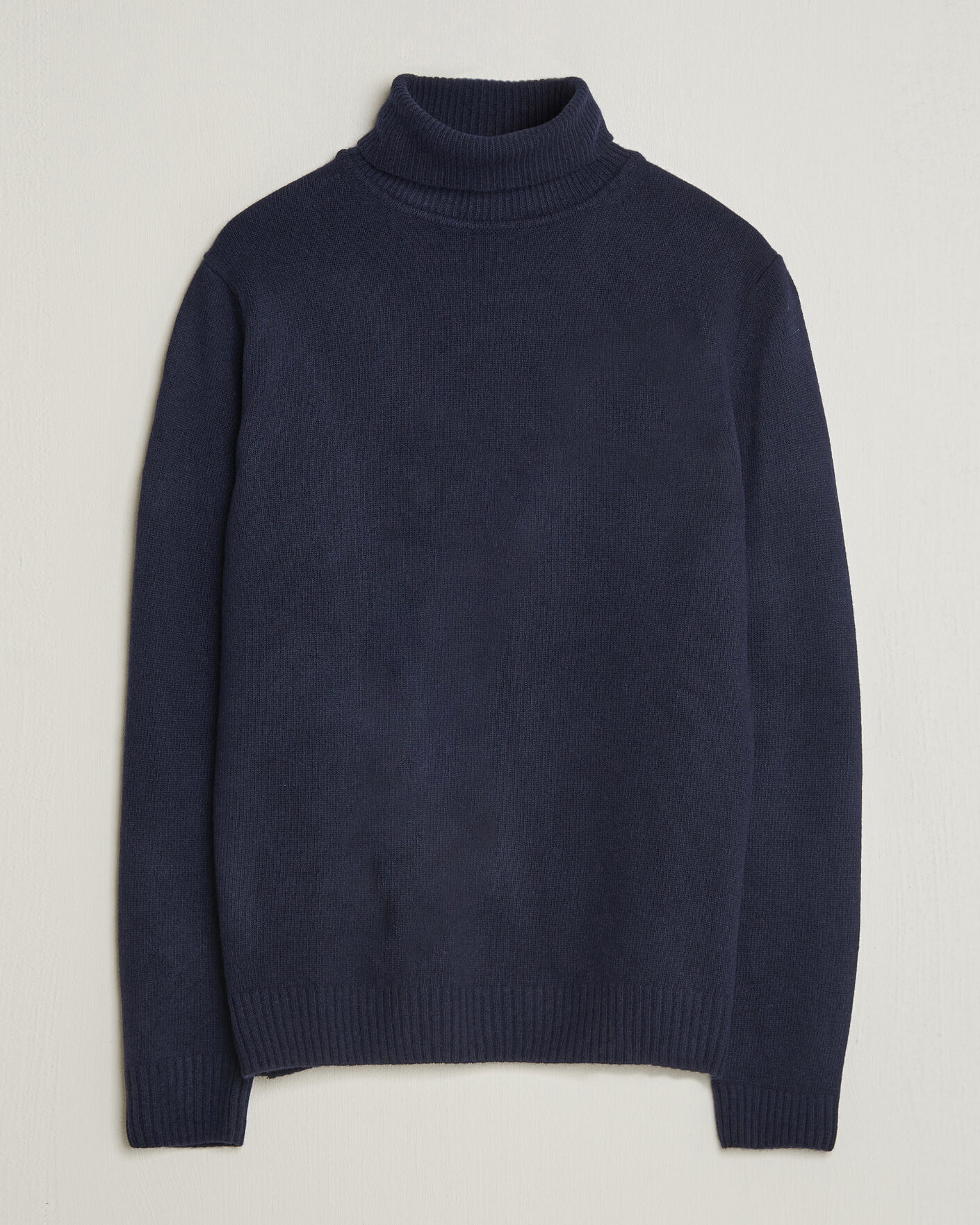 Herr | Tröjor | Stenströms | Brushed Merino Rollneck Navy