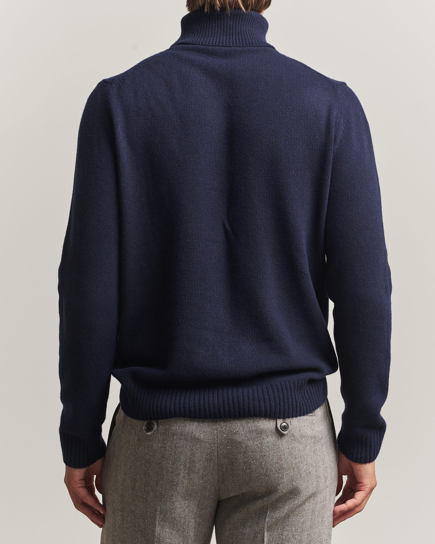 Herr | Tröjor | Stenströms | Brushed Merino Rollneck Navy