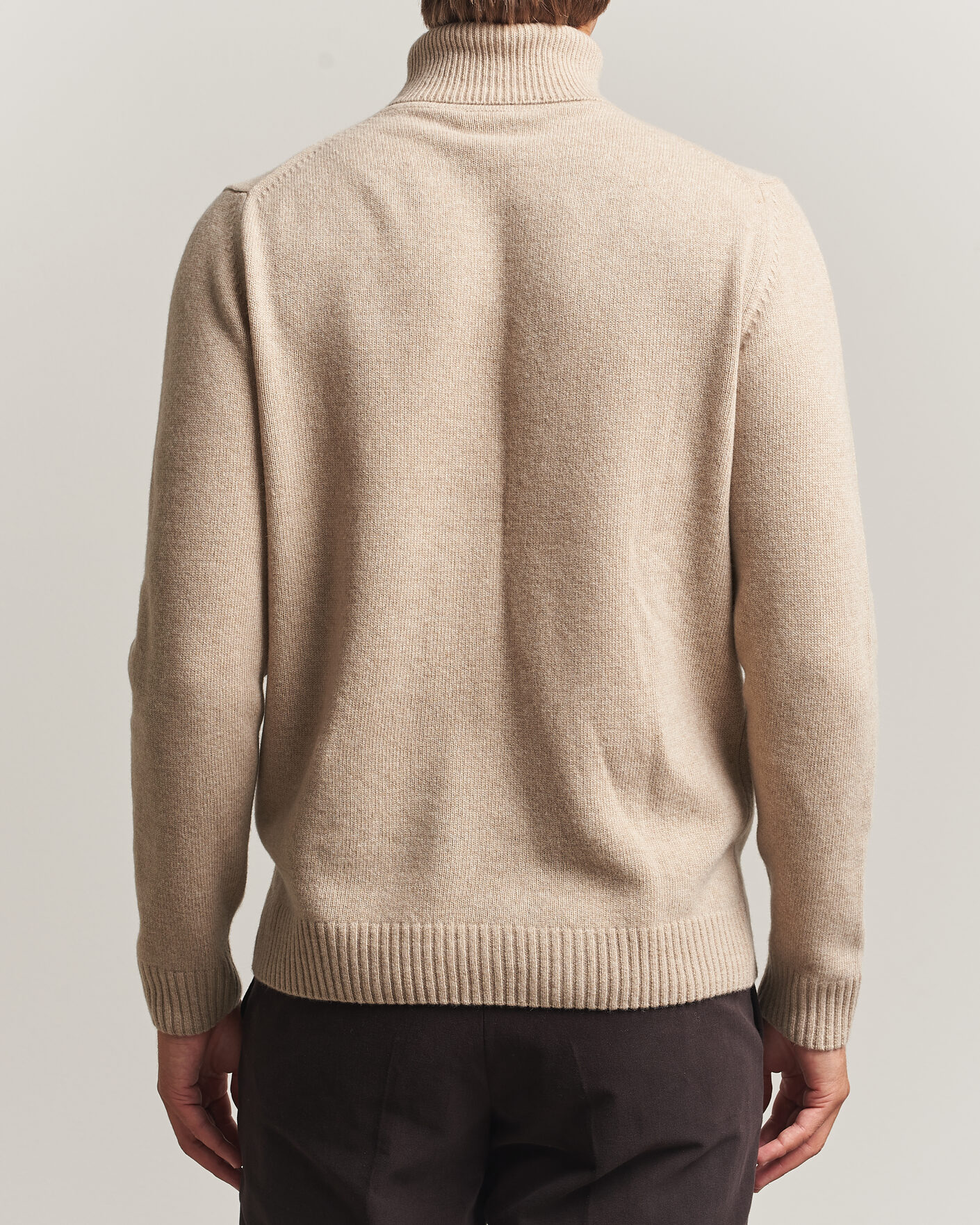 Herr | Tröjor | Stenströms | Brushed Merino Rollneck Beige