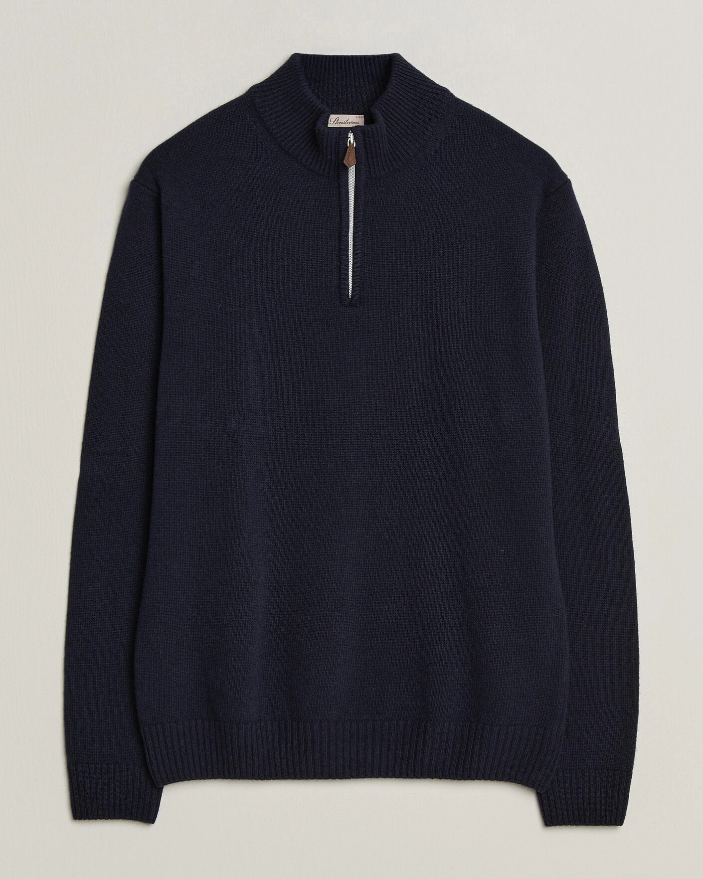 Herr | Tröjor | Stenströms | Brushed Merino Half-Zip Navy