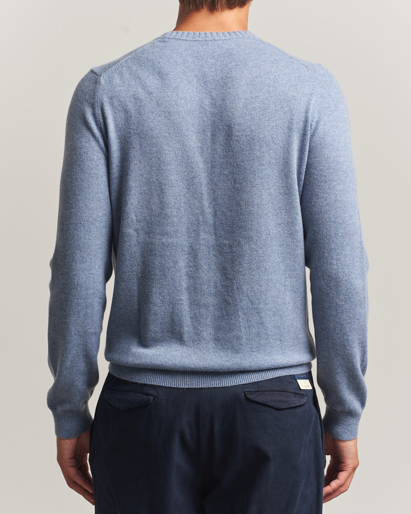 Herr | Tröjor | Stenströms | Cashmere Crewneck Light Blue