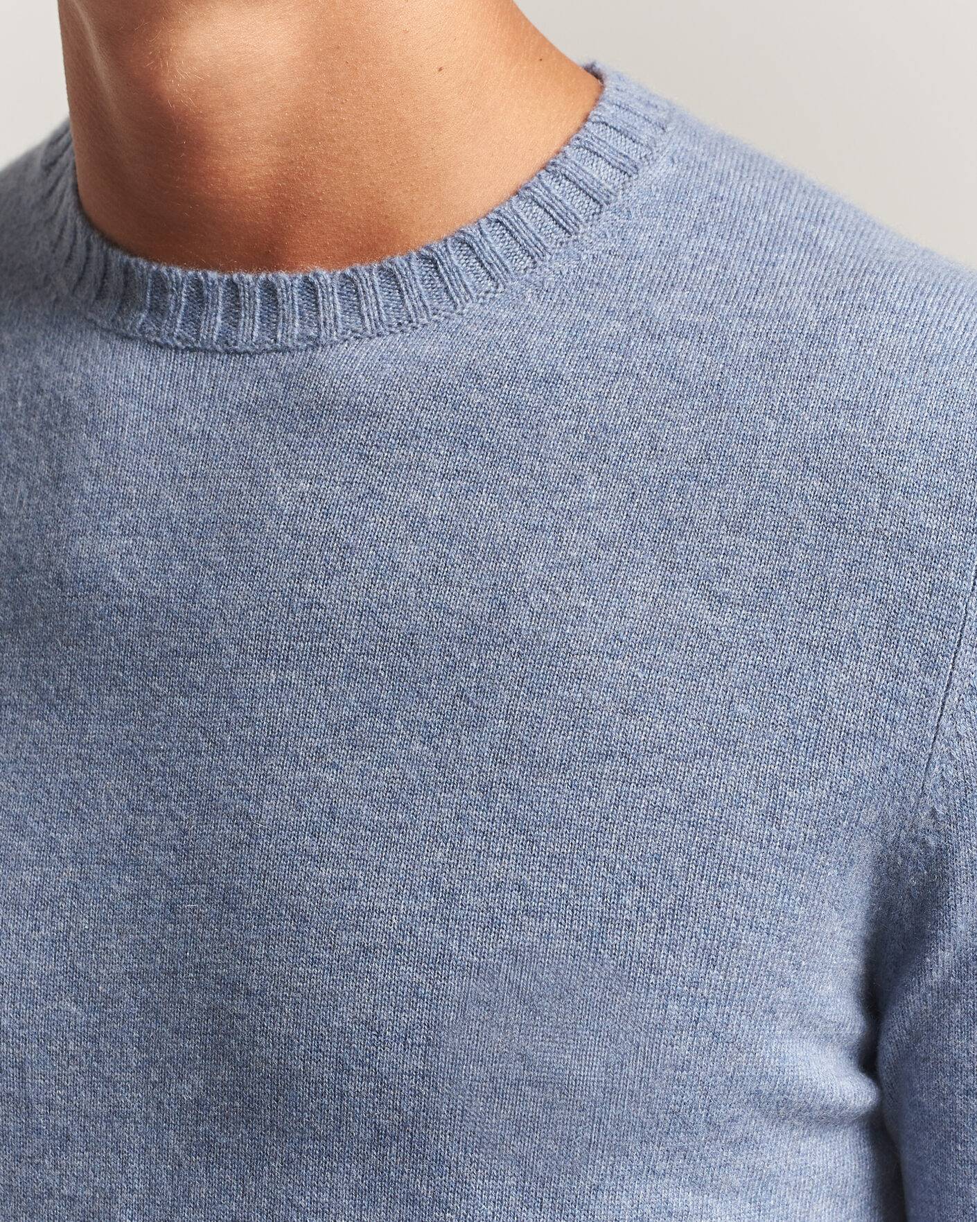 Herr | Tröjor | Stenströms | Cashmere Crewneck Light Blue