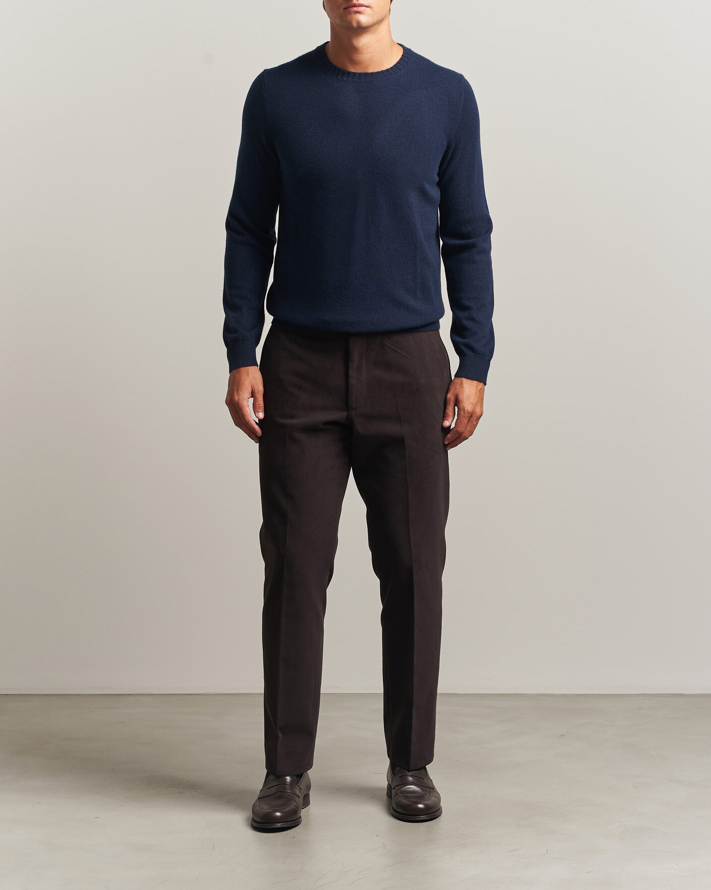 Herr | Tröjor | Stenströms | Cashmere Crewneck Navy