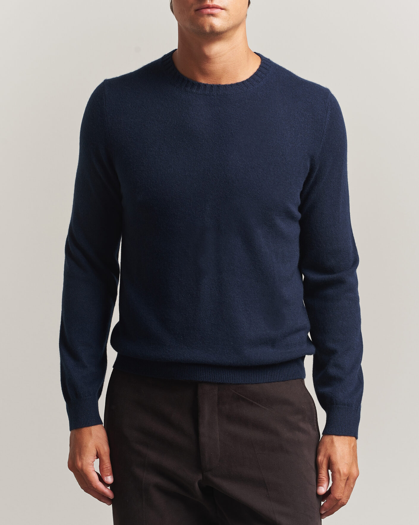 Herr | Tröjor | Stenströms | Cashmere Crewneck Navy