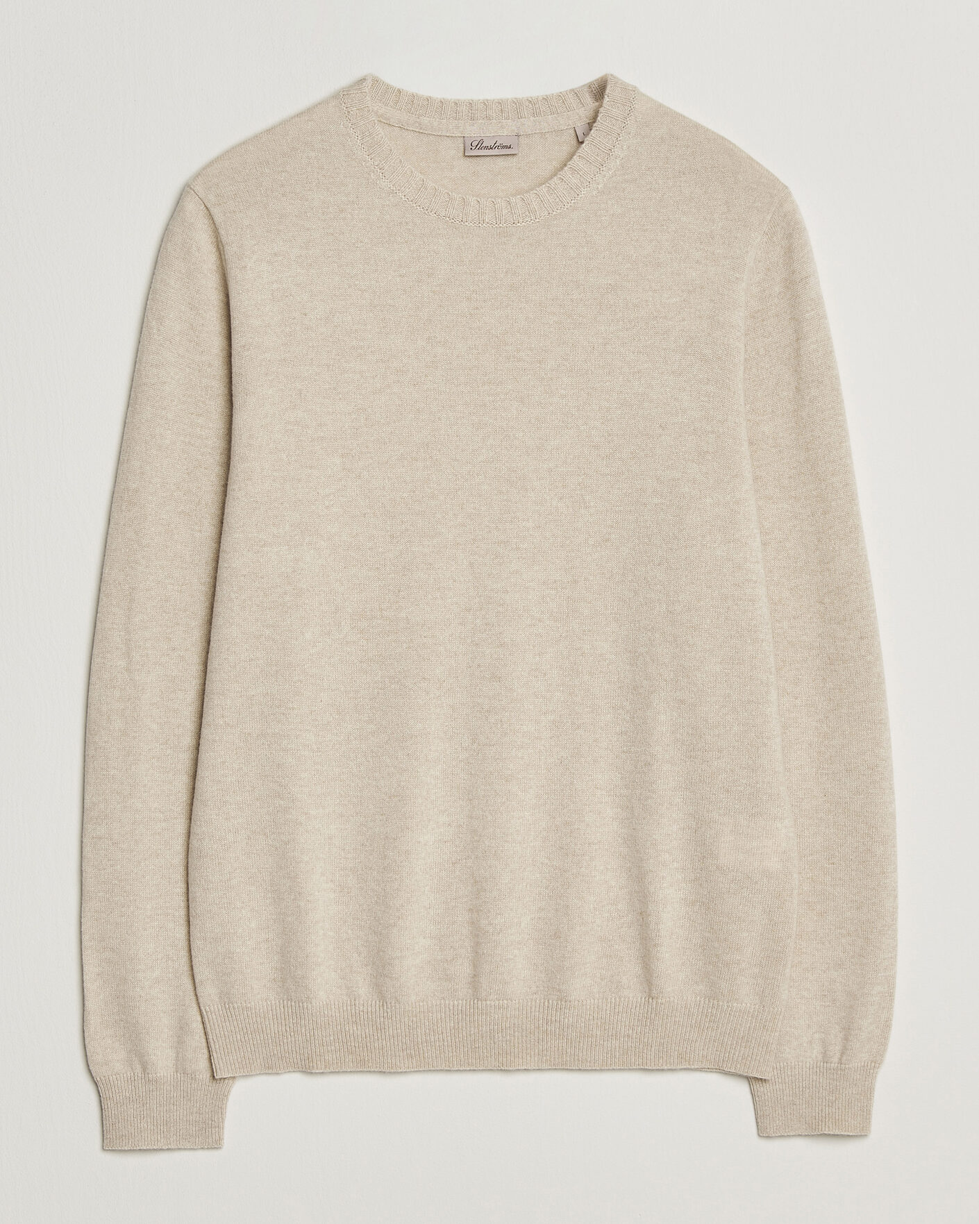 Herr | Tröjor | Stenströms | Cashmere Crewneck Beige
