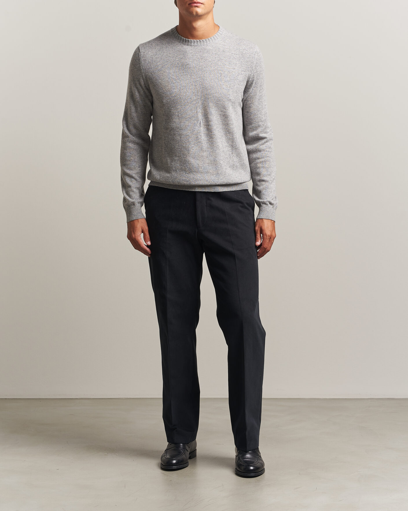 Herr | Tröjor | Stenströms | Cashmere Crewneck Grey
