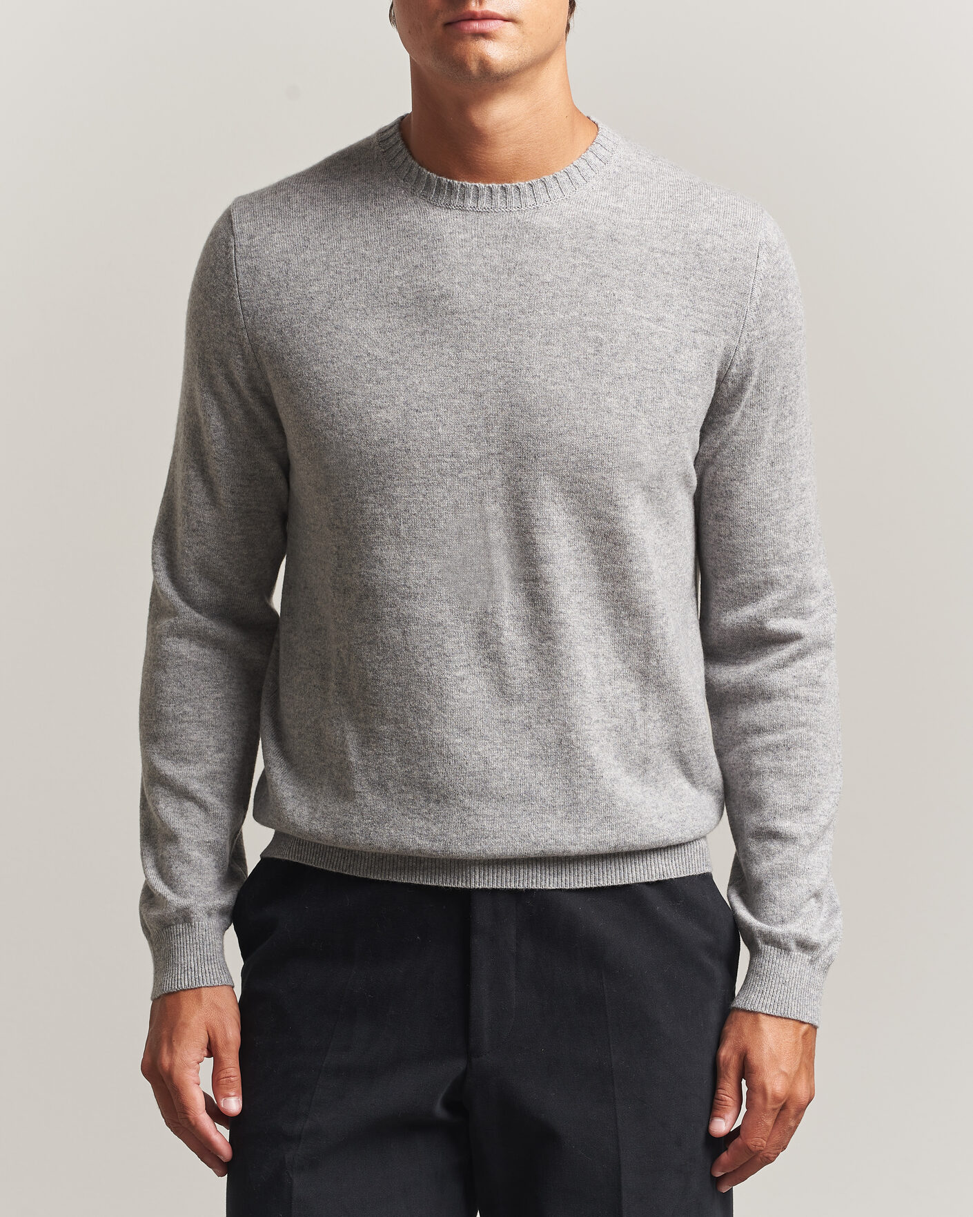 Herr | Tröjor | Stenströms | Cashmere Crewneck Grey