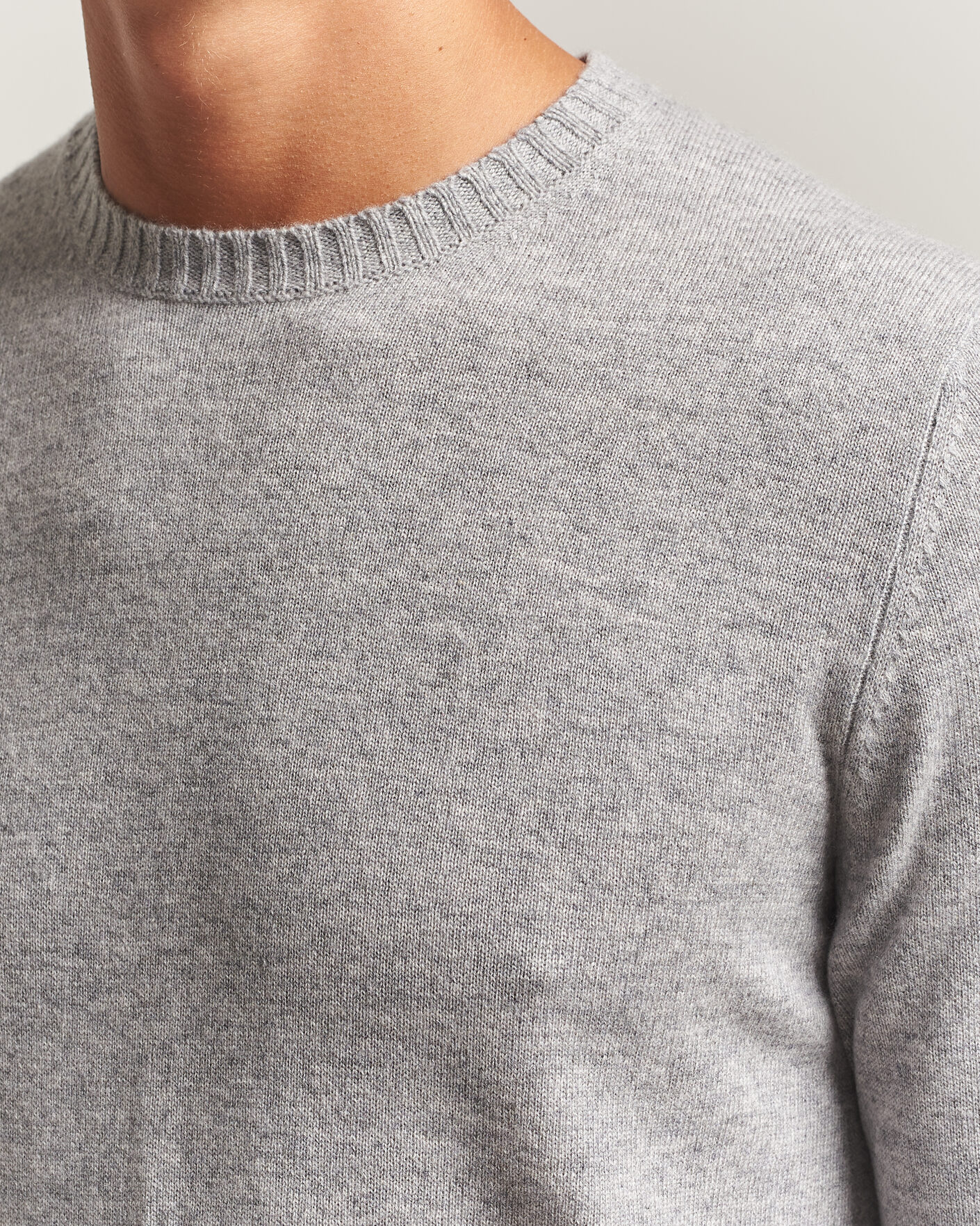 Herr | Tröjor | Stenströms | Cashmere Crewneck Grey