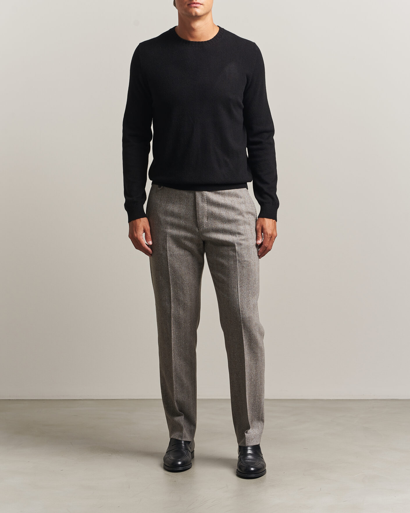Herr | Tröjor | Stenströms | Cashmere Crewneck Black