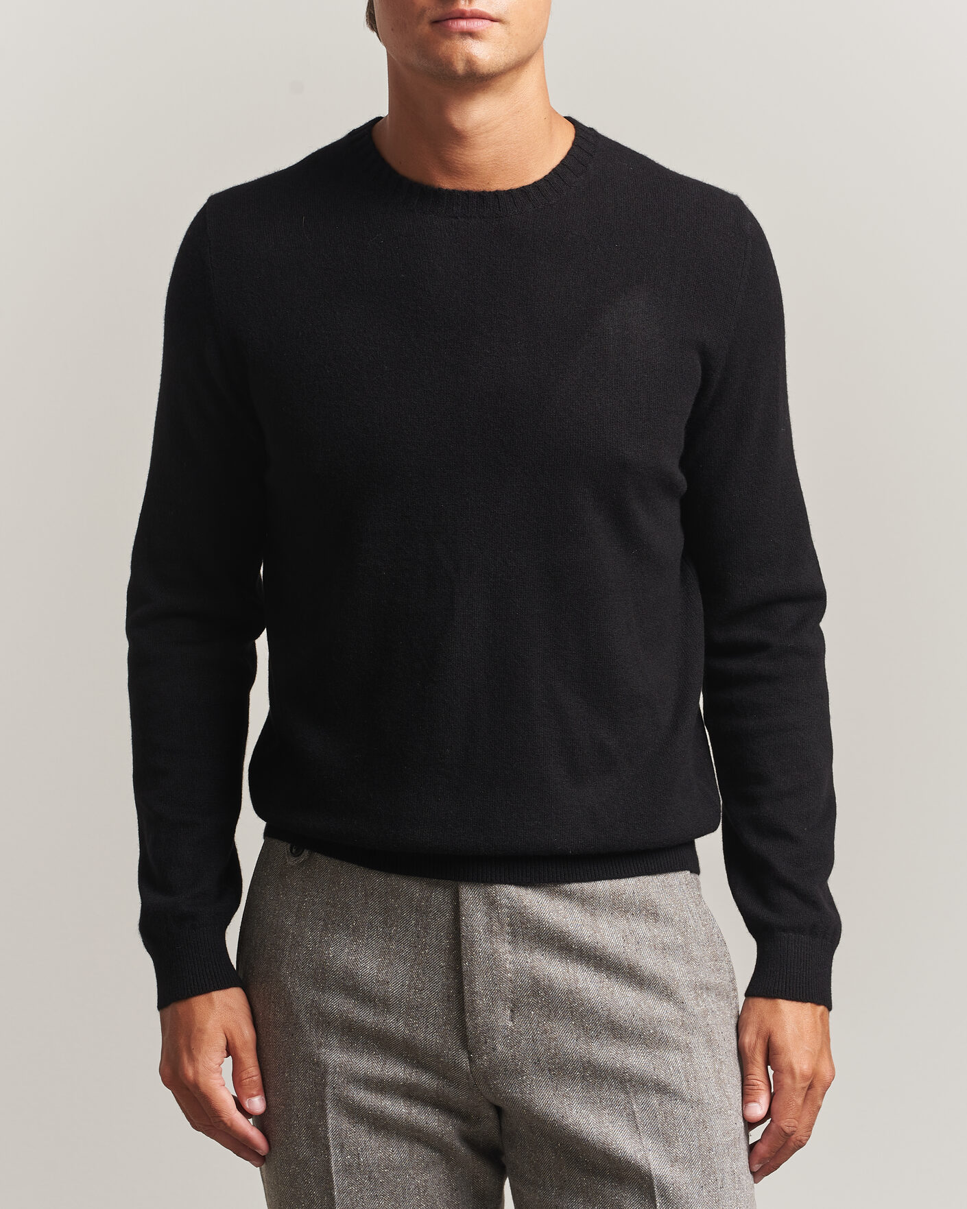 Herr | Tröjor | Stenströms | Cashmere Crewneck Black