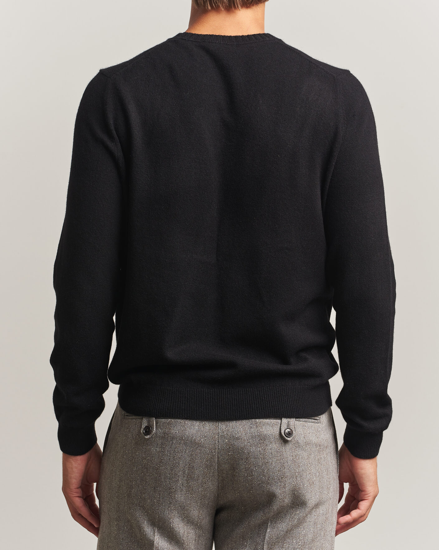 Herr | Tröjor | Stenströms | Cashmere Crewneck Black