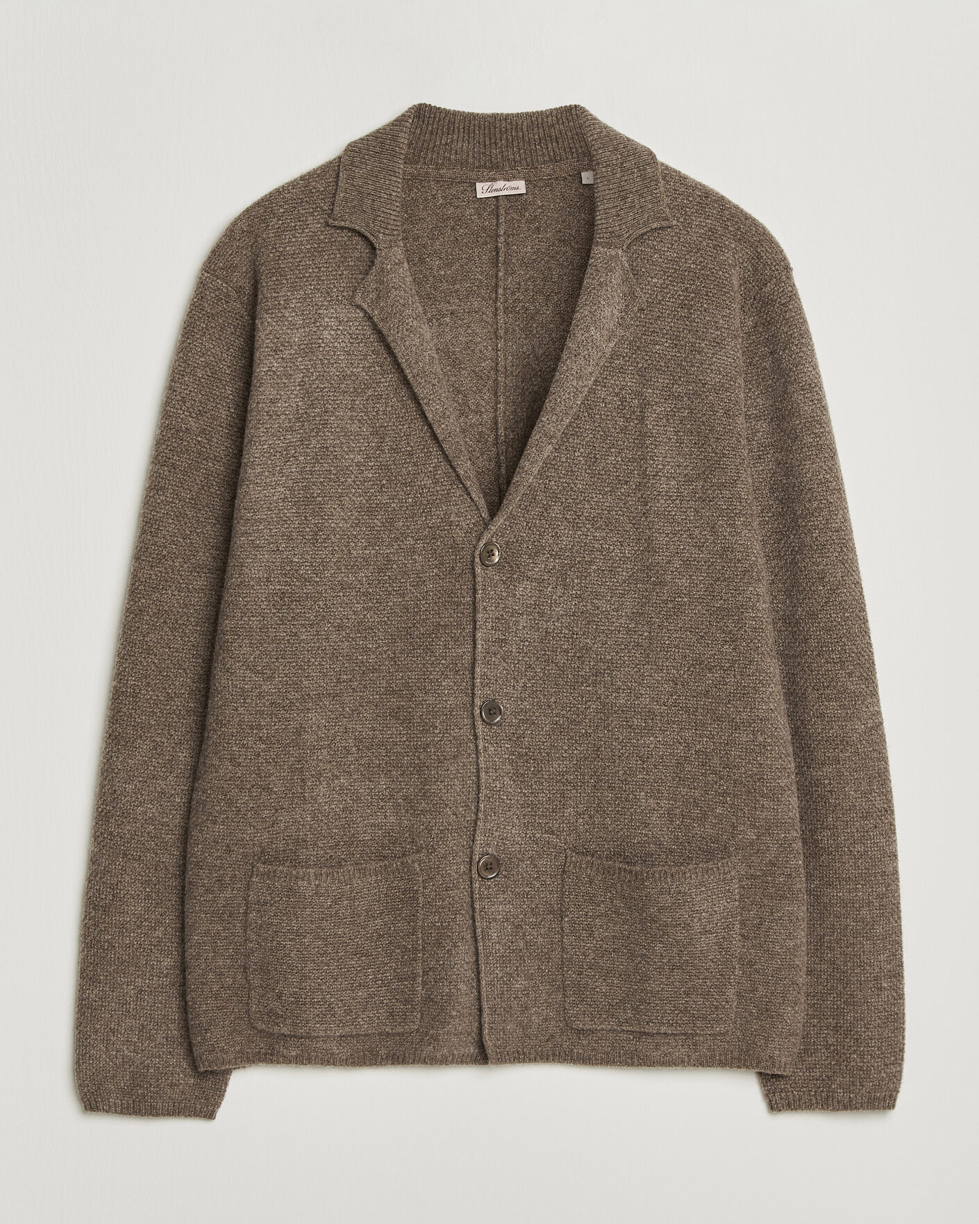 Herr | Tröjor | Stenströms | Knitted Yak/Merino Cardigan Blazer Brown