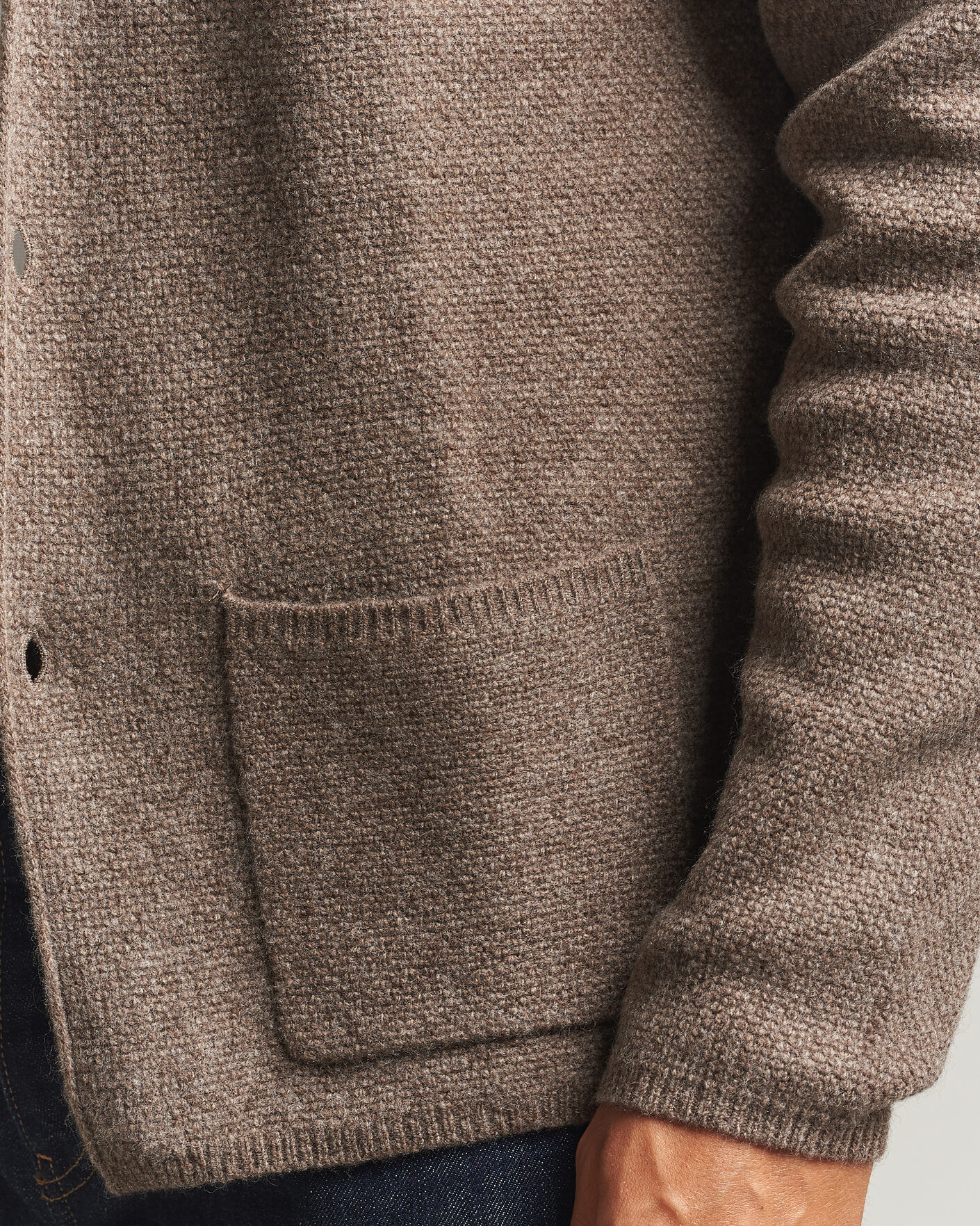 Herr | Tröjor | Stenströms | Knitted Yak/Merino Cardigan Blazer Brown