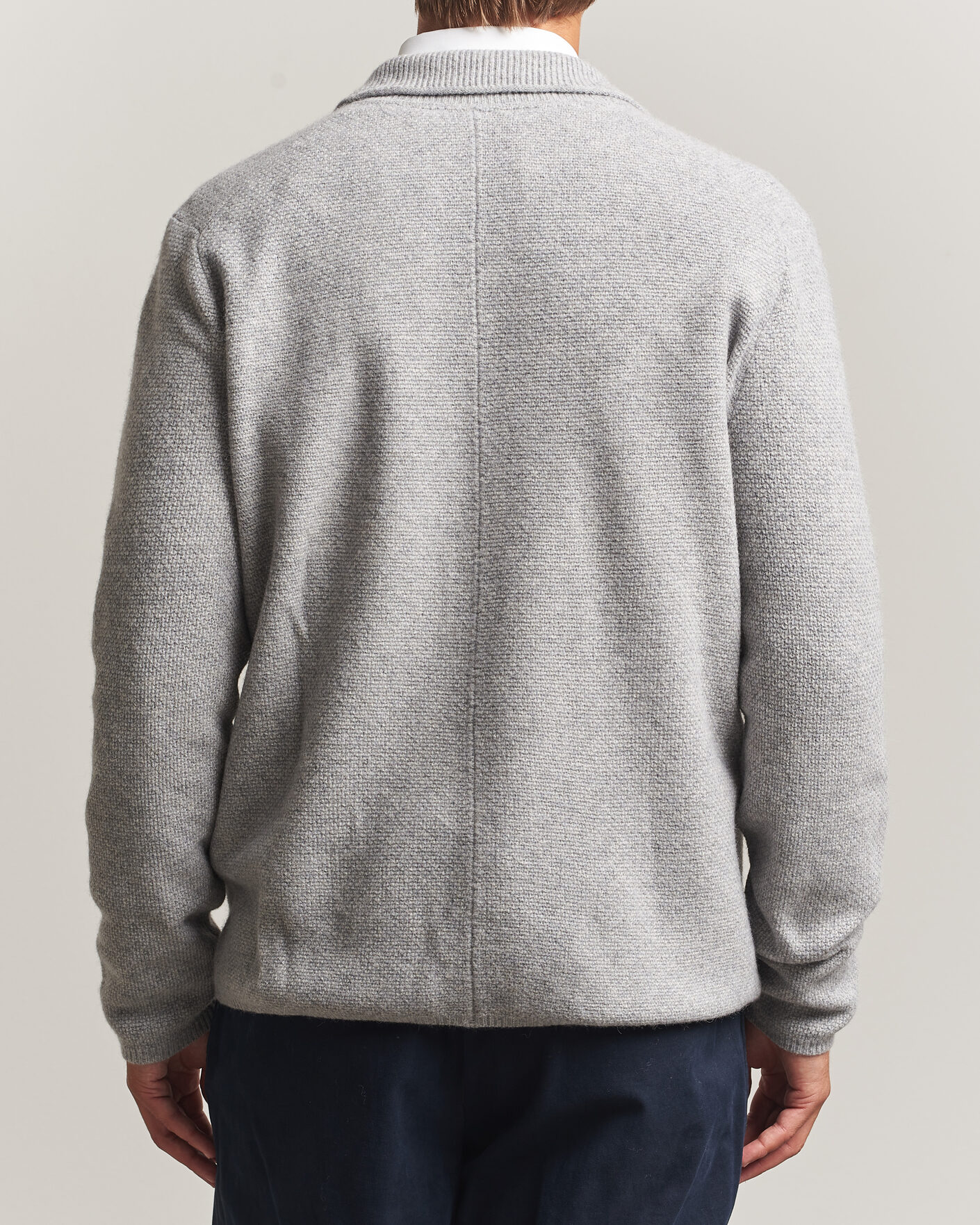 Herr | Tröjor | Stenströms | Knitted Yak/Merino Cardigan Blazer Grey