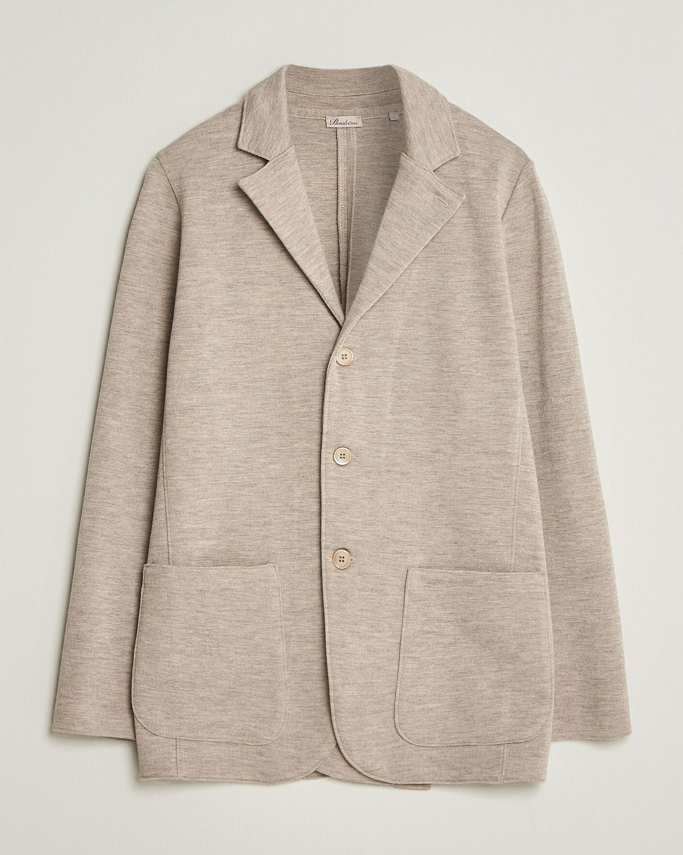 Herr | Kavajer | Stenströms | Milano Knitted Merino Blazer Beige