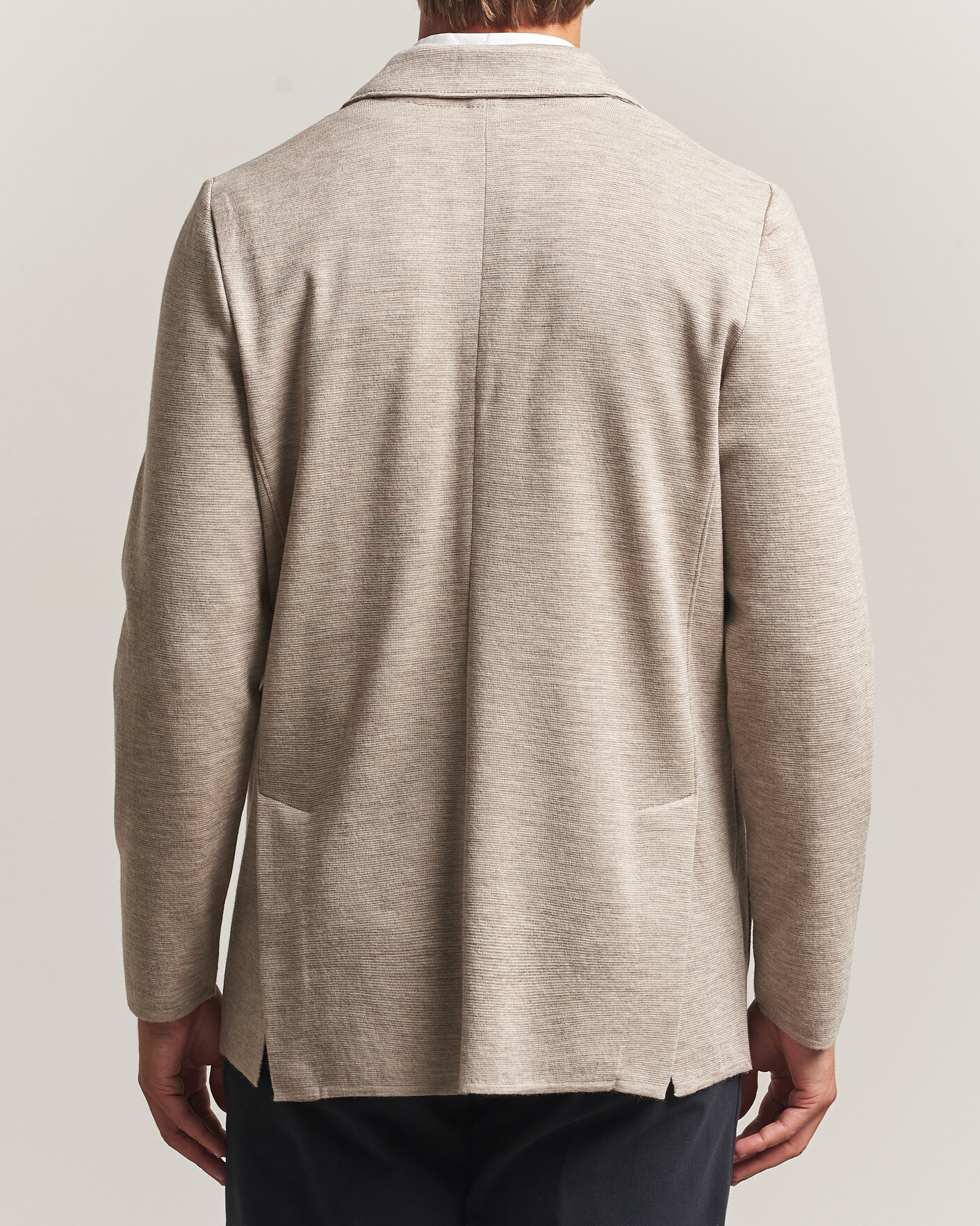 Herr | Kavajer | Stenströms | Milano Knitted Merino Blazer Beige