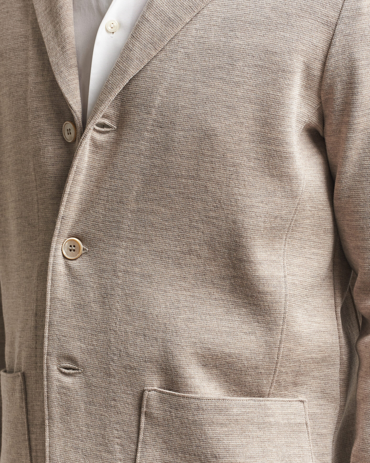 Herr | Kavajer | Stenströms | Milano Knitted Merino Blazer Beige