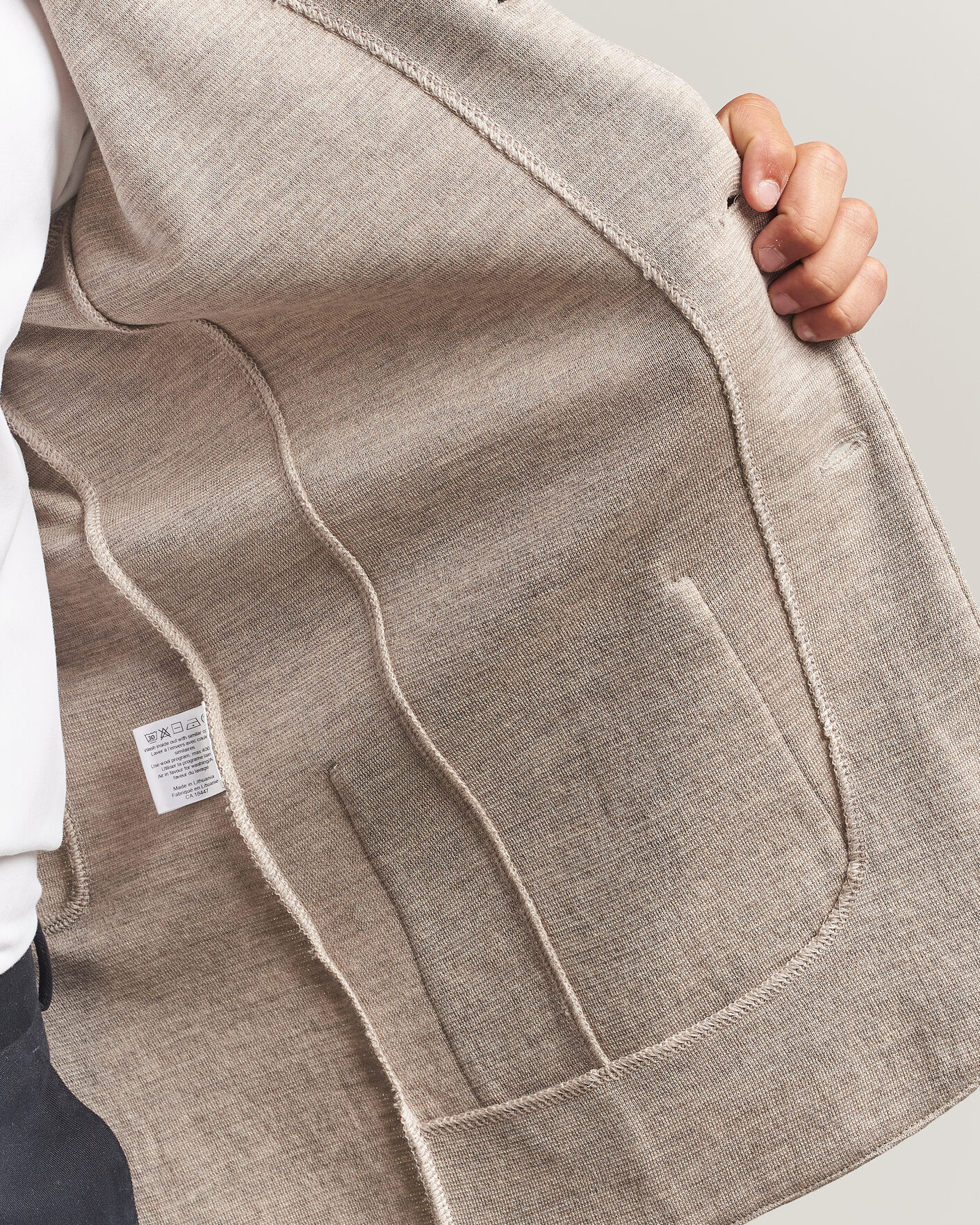 Herr | Kavajer | Stenströms | Milano Knitted Merino Blazer Beige
