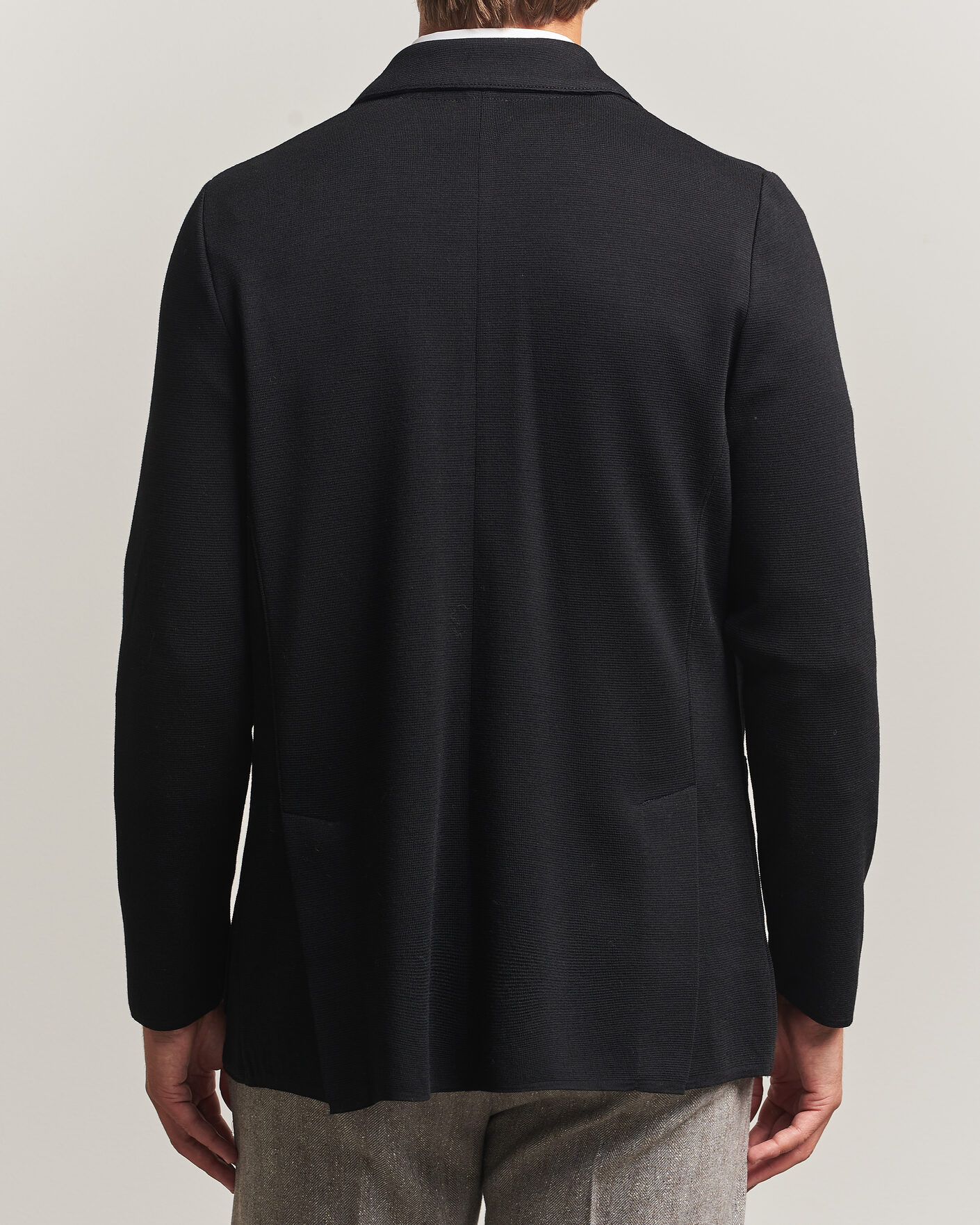 Herr | Kavajer | Stenströms | Milano Knitted Merino Blazer Black
