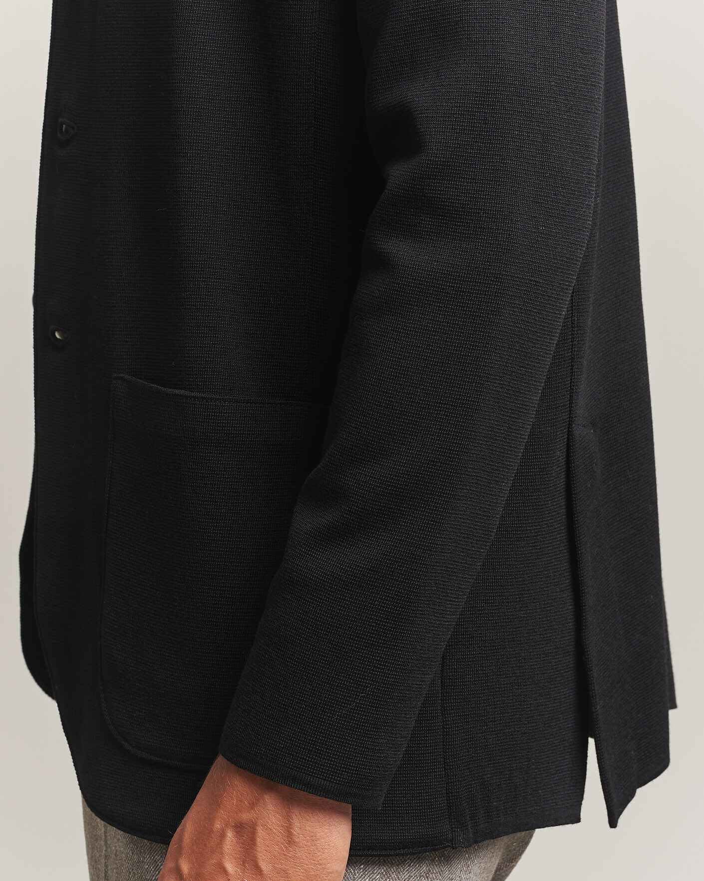 Herr | Kavajer | Stenströms | Milano Knitted Merino Blazer Black