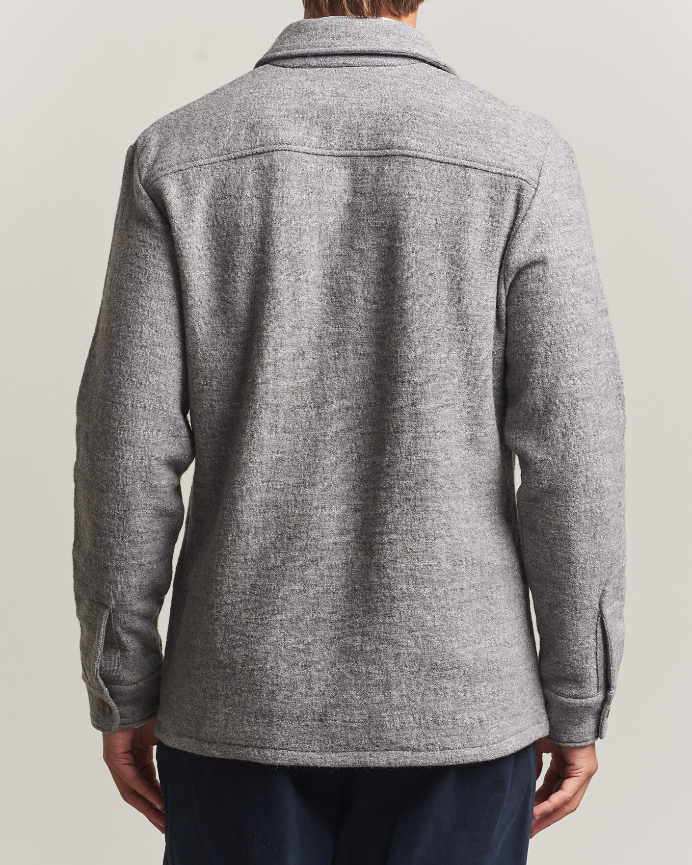 Herr | Skjortor | Stenströms | Felted Wool Overshirt Grey