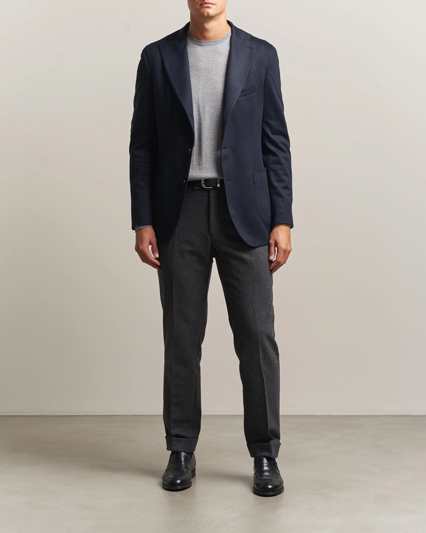 Herr | Kavajer | Stenströms | Wool Jersey Blazer Navy
