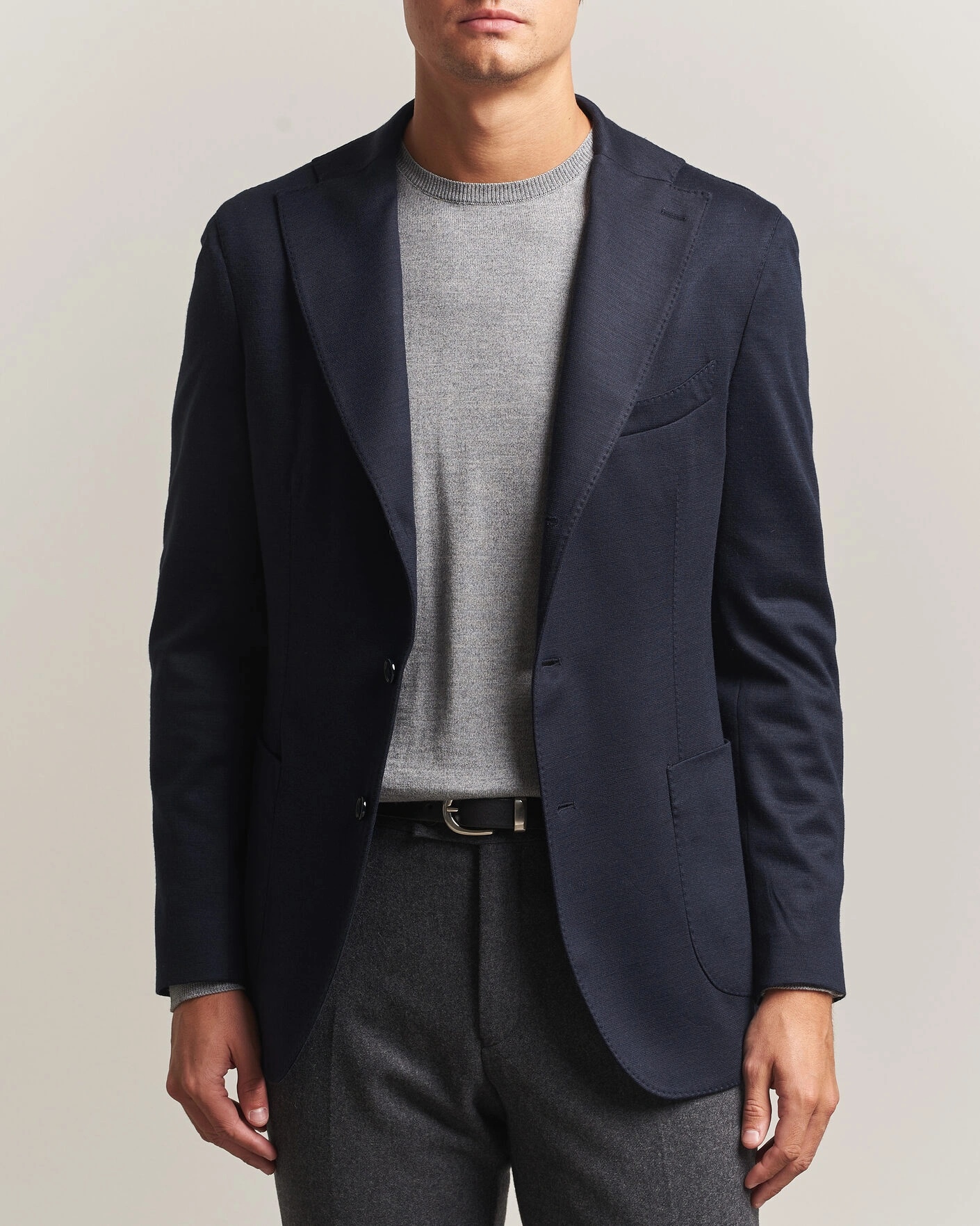 Herr | Kavajer | Stenströms | Wool Jersey Blazer Navy