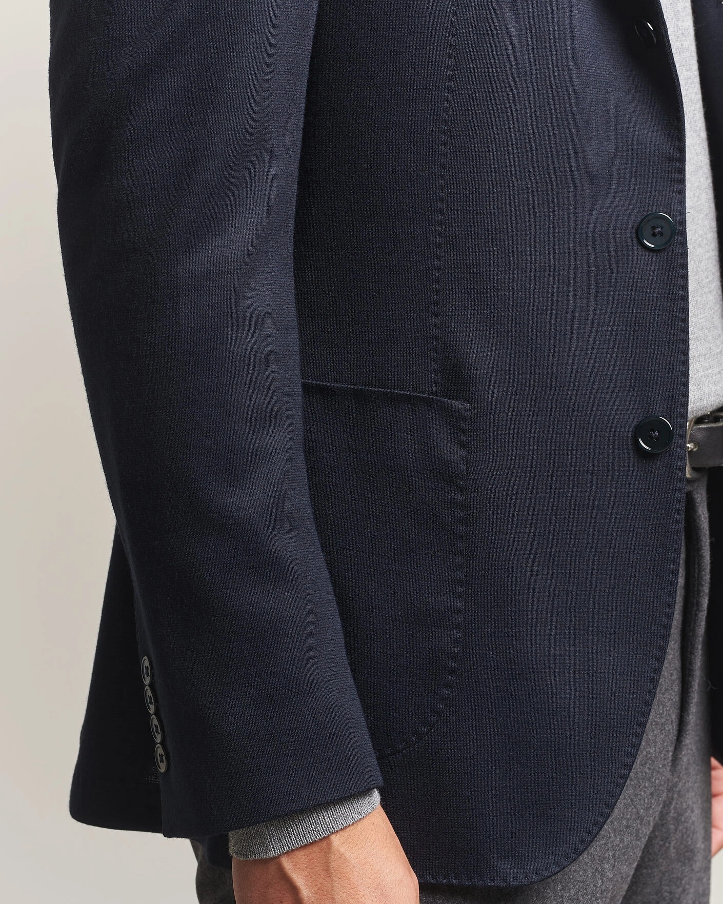Herr | Kavajer | Stenströms | Wool Jersey Blazer Navy