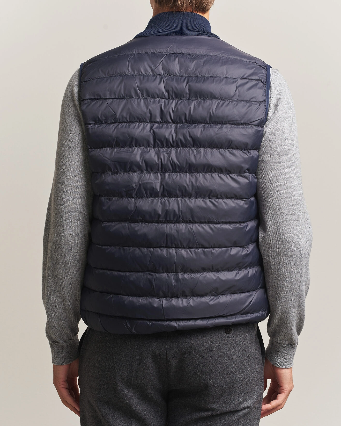 Herr | Västar | Stenströms | Reversible Knitted Merino/Nylon Vest Navy