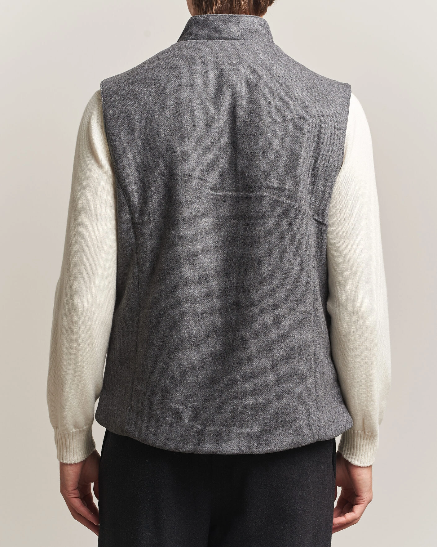 Herr | Västar | Stenströms | Wool Alcantara Detail Light Padded Vest Grey