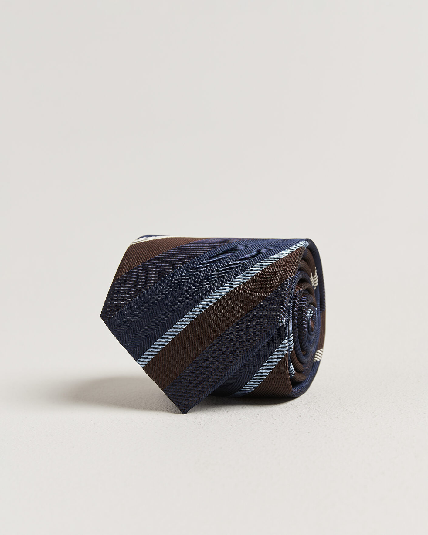 Herr | Slipsar | Stenströms | Regimental Stripe Silk Tie 7,5cm Navy