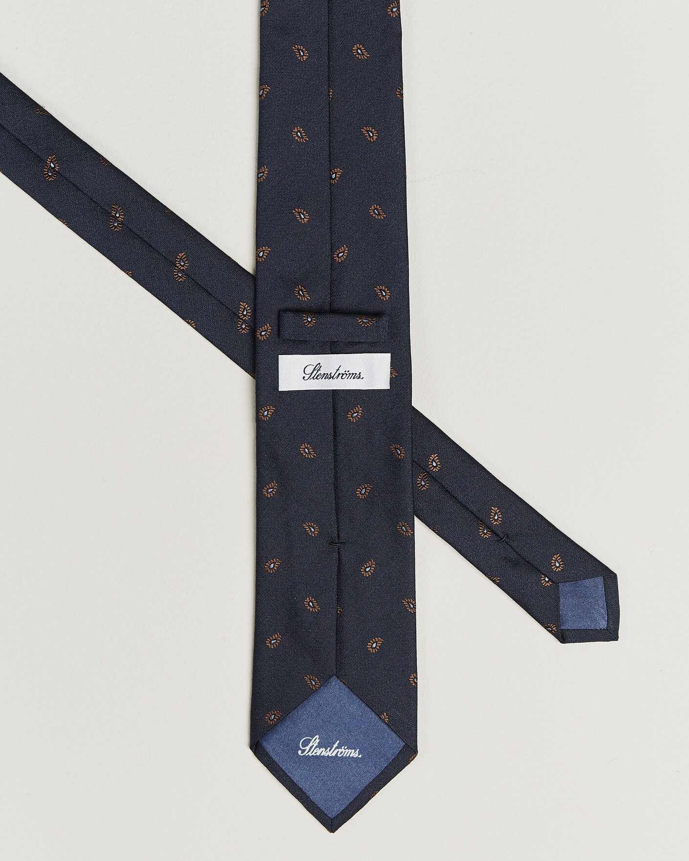 Herr | Slipsar | Stenströms | Woven Paisley Silk Tie 7,5cm Navy
