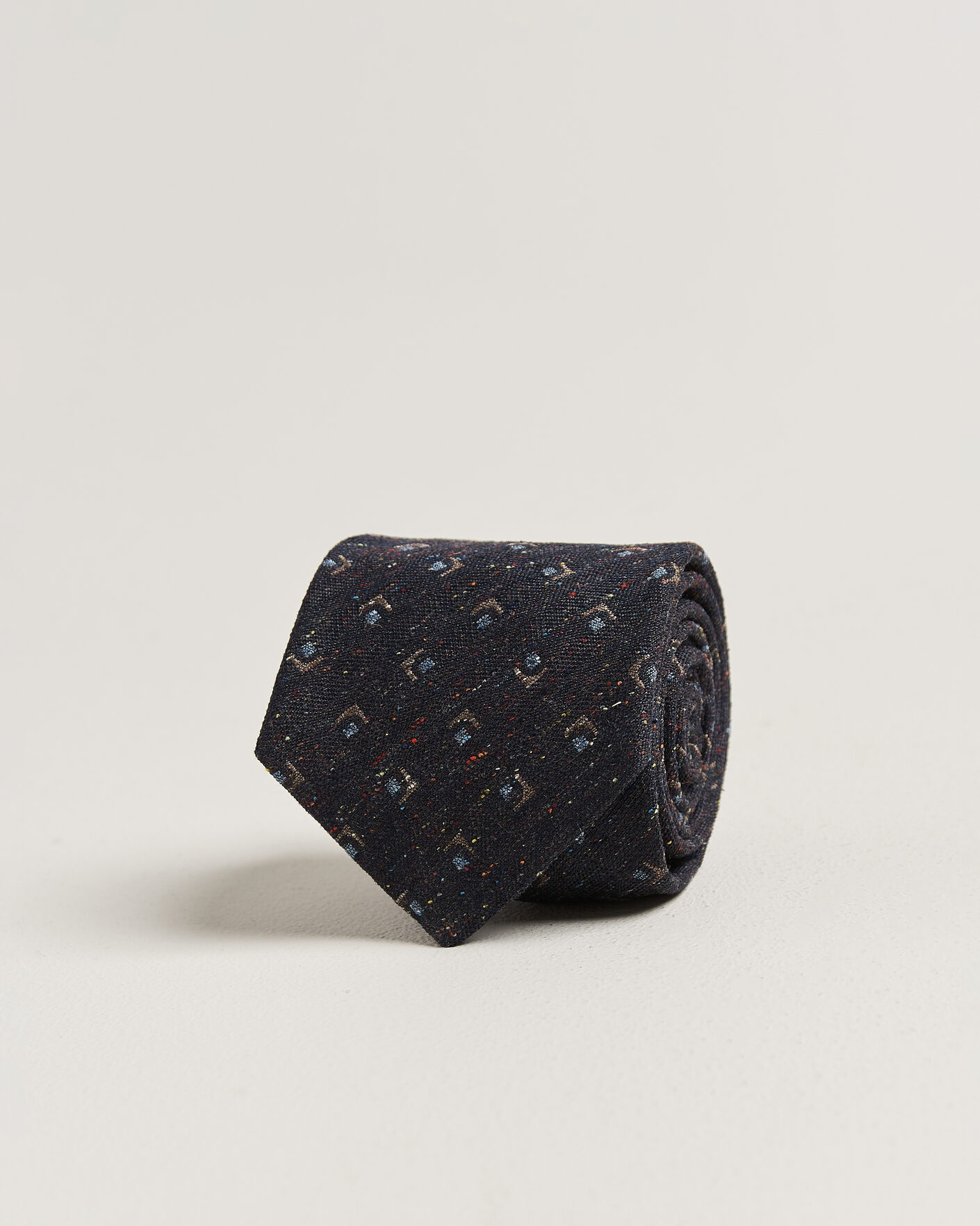 Herr | Slipsar | Stenströms | Woven Herringbone Silk Tie 7,5cm Navy
