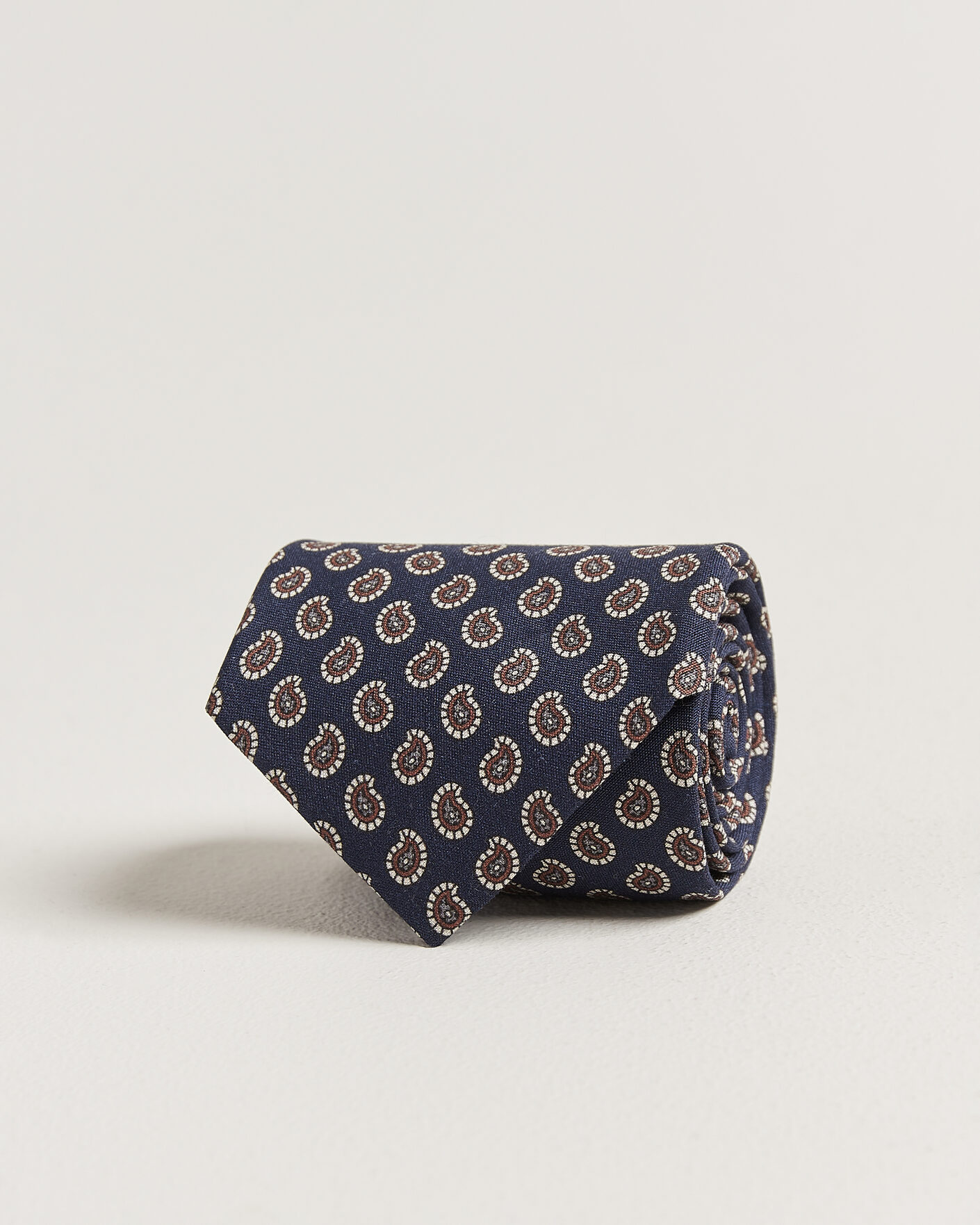 Herr | Slipsar | Stenströms | Printed Silk Paisley Tie 7,5cm Blue