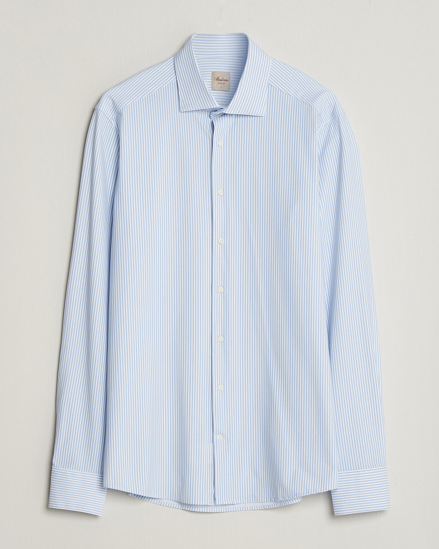 Herr | Skjortor | Stenströms | Slimline Active Stretch Striped Shirt Light Blue