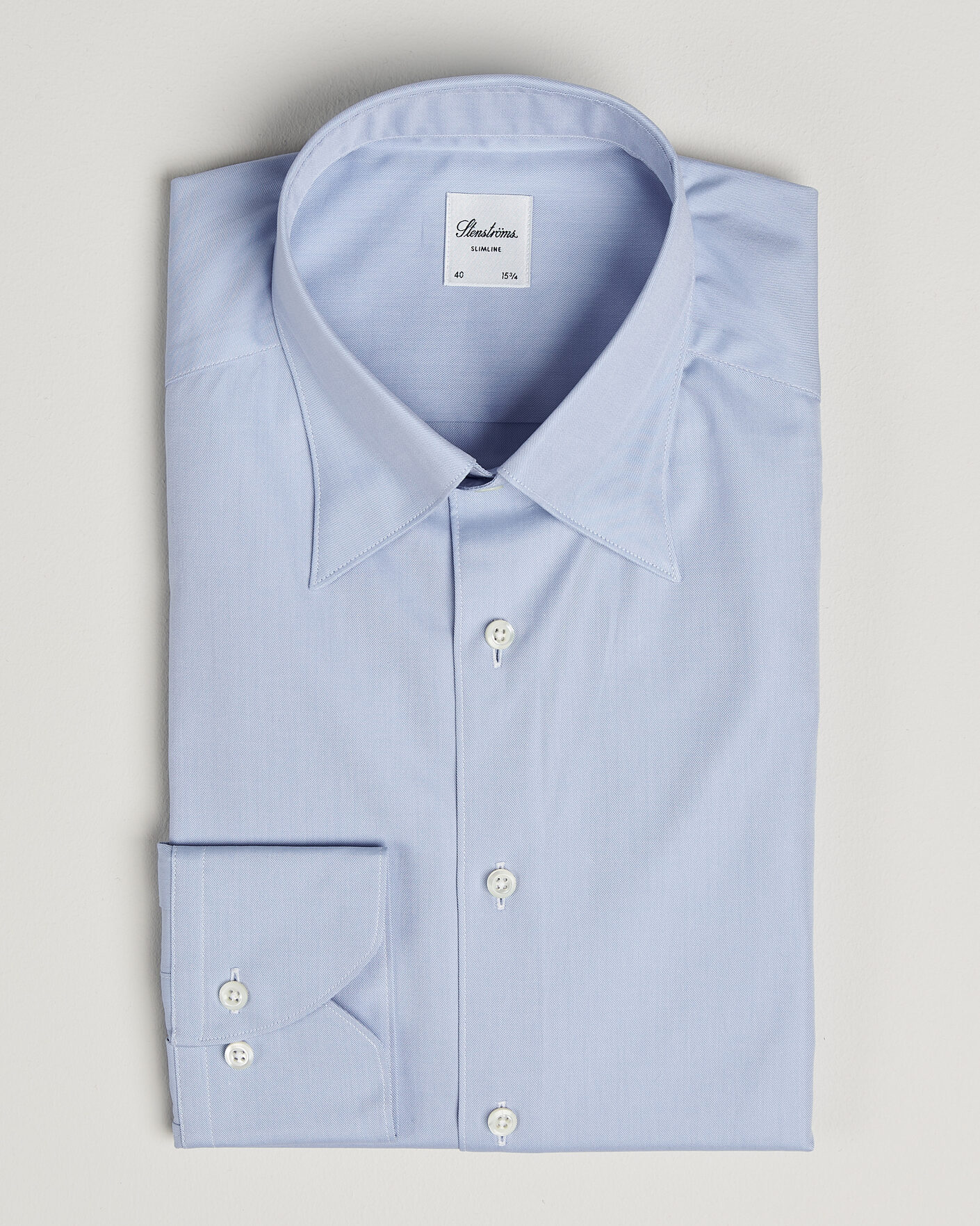 Herr | Skjortor | Stenströms | Slimline Twofold Cotton Button Under Shirt Blue