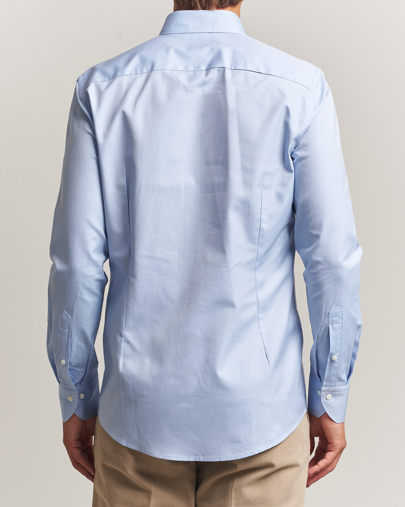 Herr | Skjortor | Stenströms | Slimline Twofold Cotton Button Under Shirt Blue