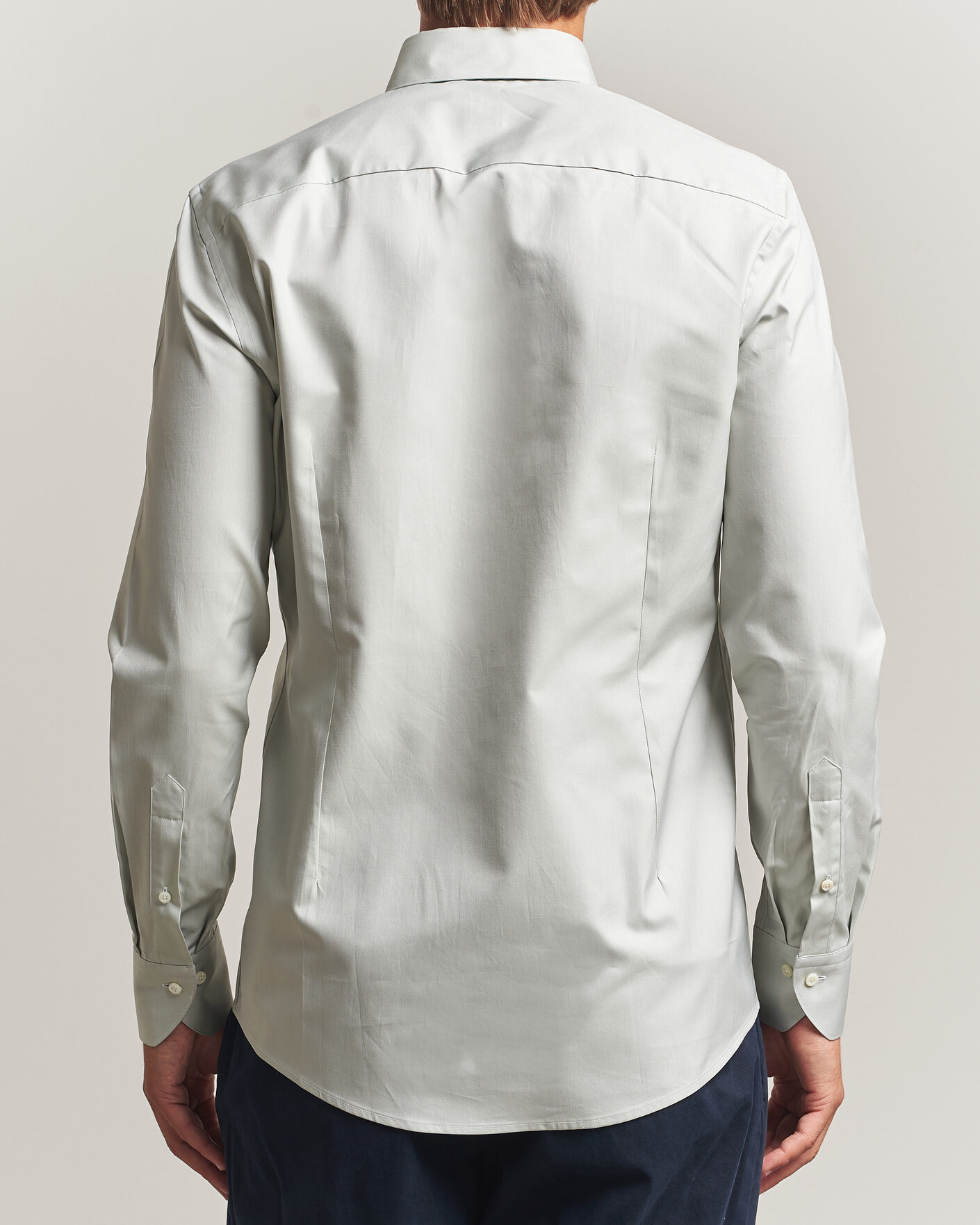 Herr | Skjortor | Stenströms | Slimline Twofold Cotton Button Under Shirt Green