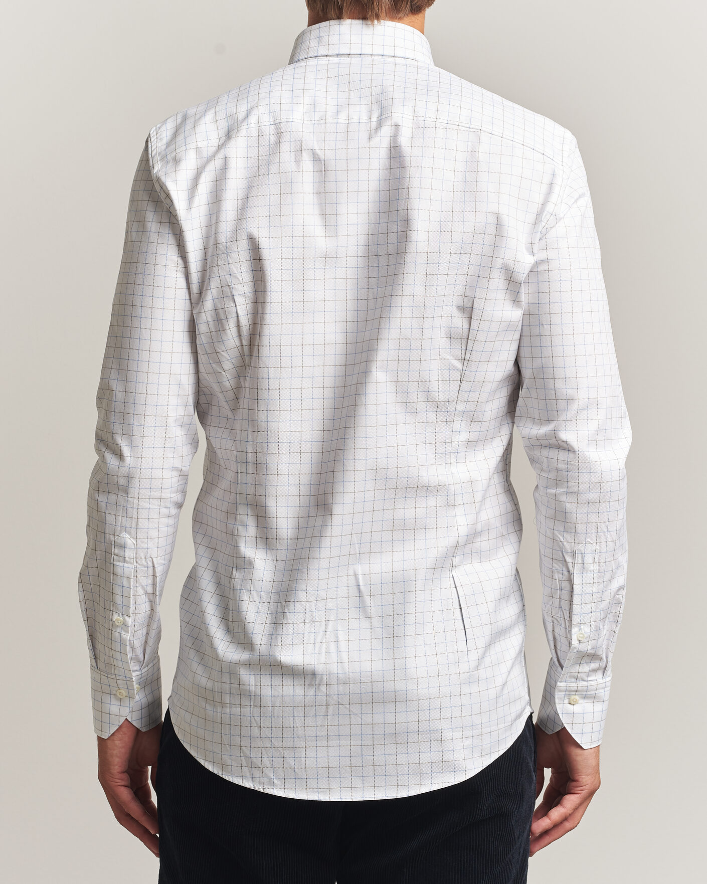 Herr | Skjortor | Stenströms | Slimline Oxford Tattersall Shirt White