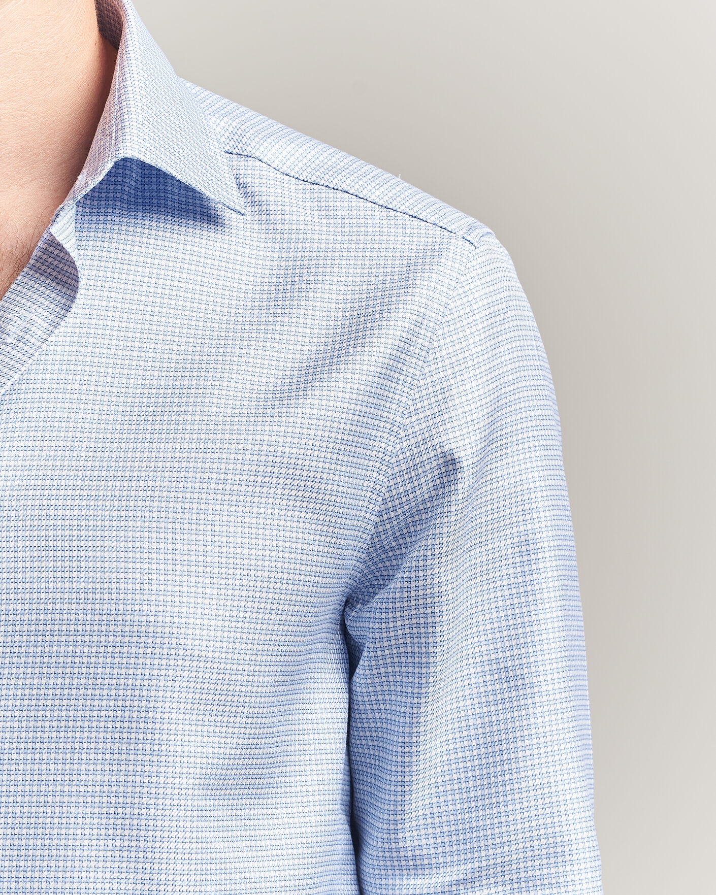 Herr | Skjortor | Stenströms | Slimline Twofold Houndstooth Shirt Blue