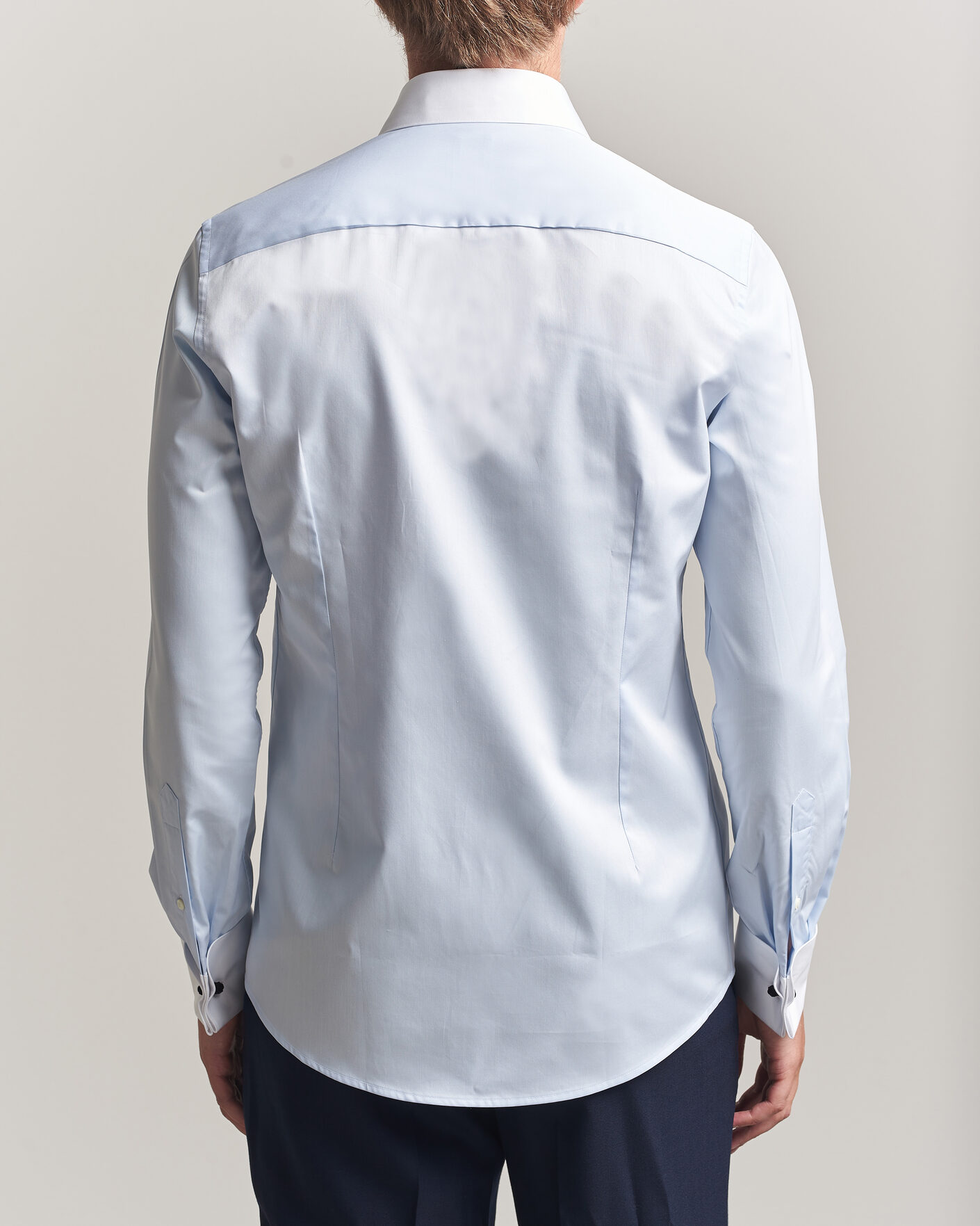 Herr | Skjortor | Stenströms | Slimline White Collar Whinchester Shirt Blue