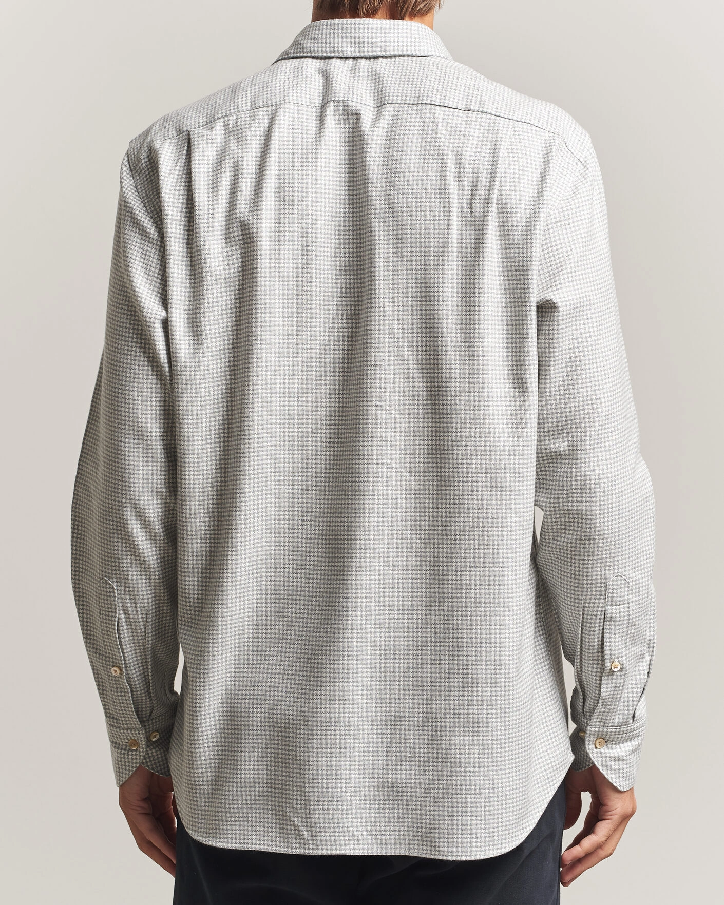 Herr | Skjortor | Stenströms | Regular Fit Houndstooth Flannel Shirt Grey