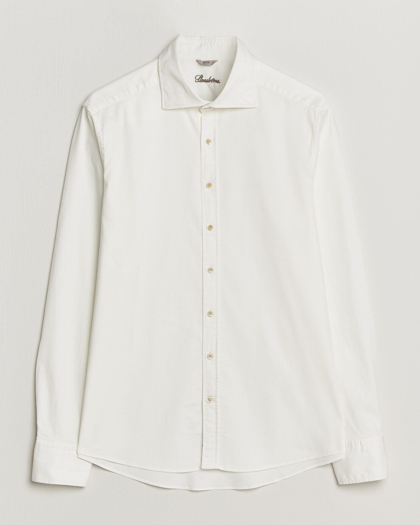 Herr | Skjortor | Stenströms | Slimline Garment Washed Shirt Off White Denim