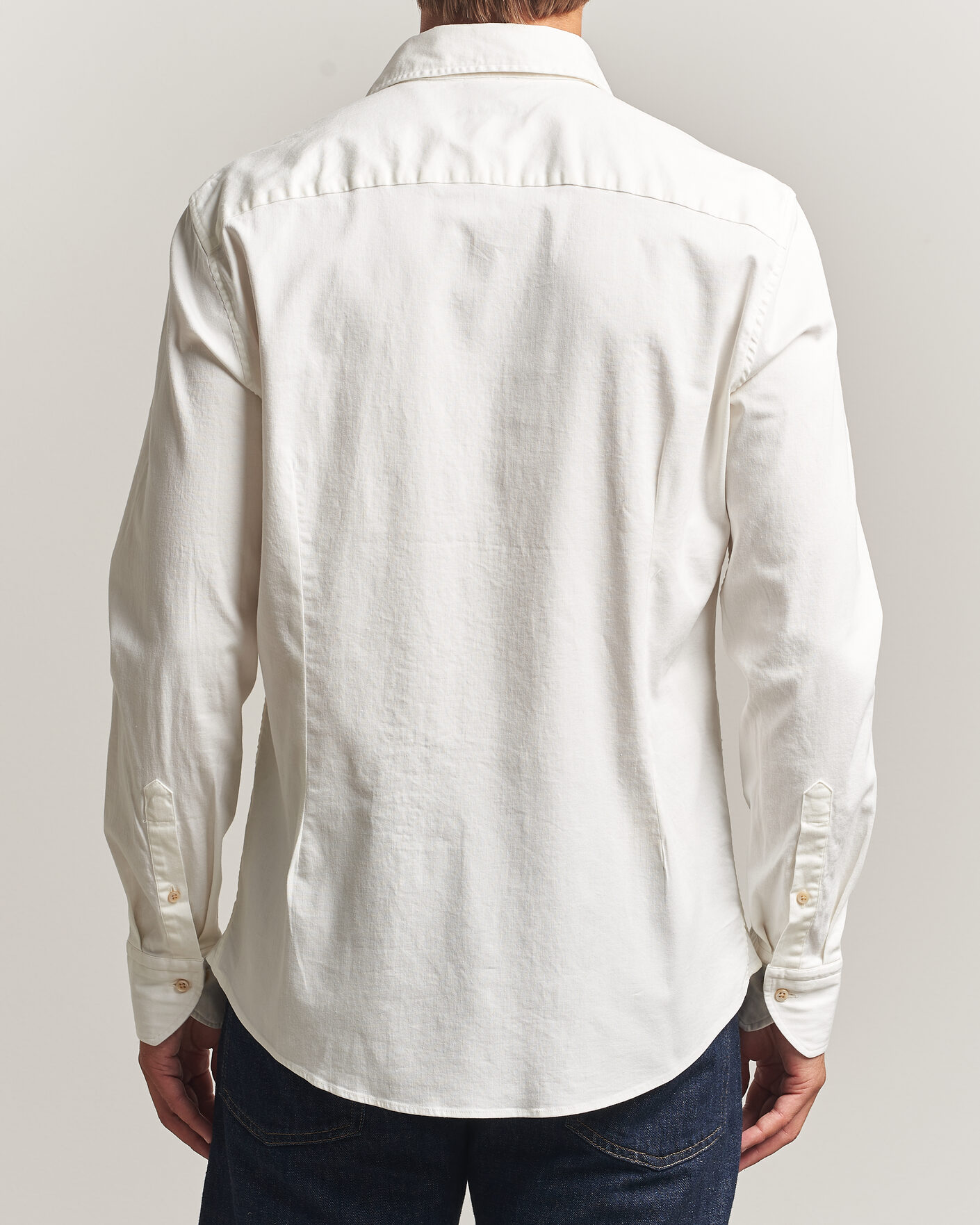 Herr | Skjortor | Stenströms | Slimline Garment Washed Shirt Off White Denim