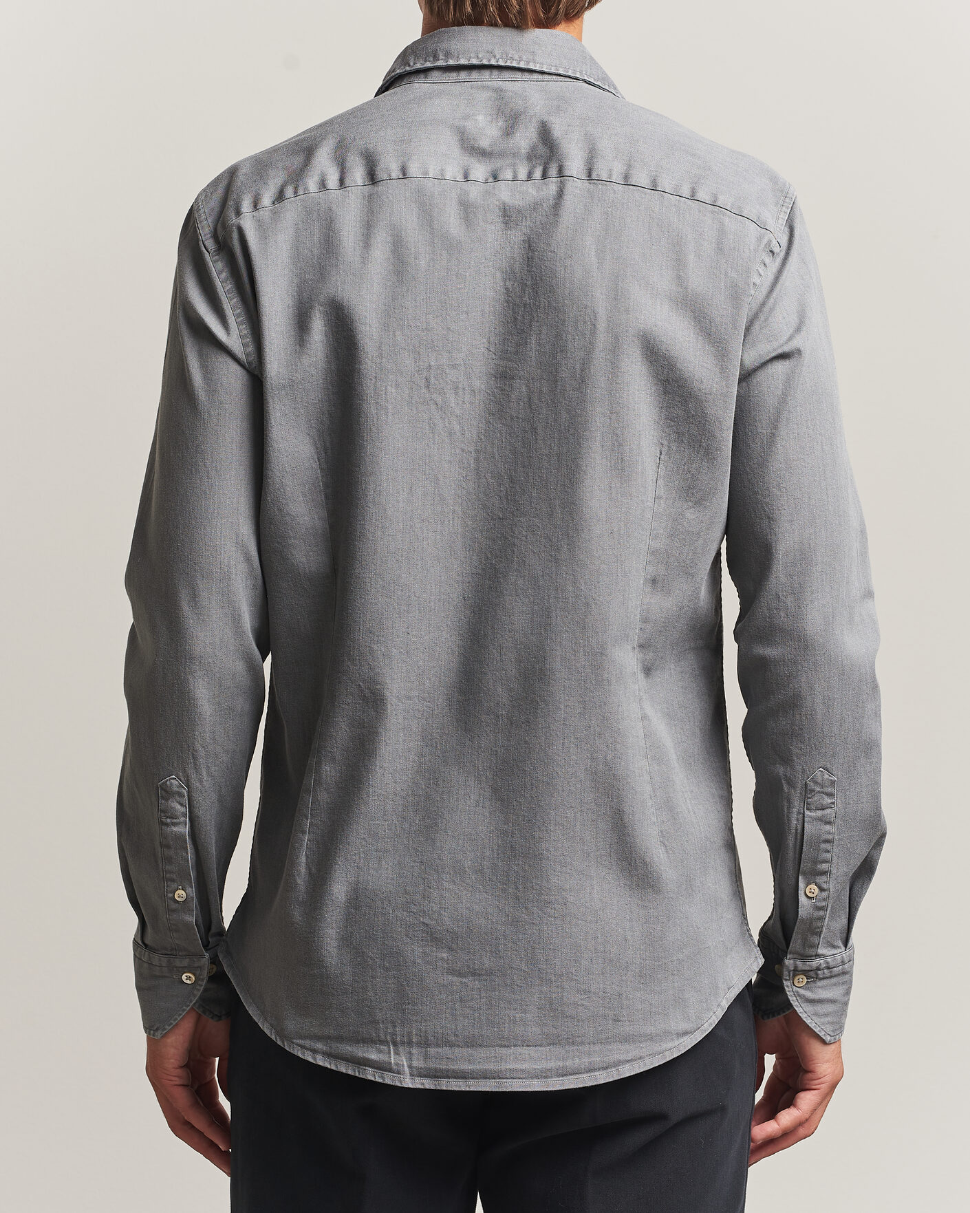 Herr | Skjortor | Stenströms | Slimline Garment Washed Shirt Grey Denim