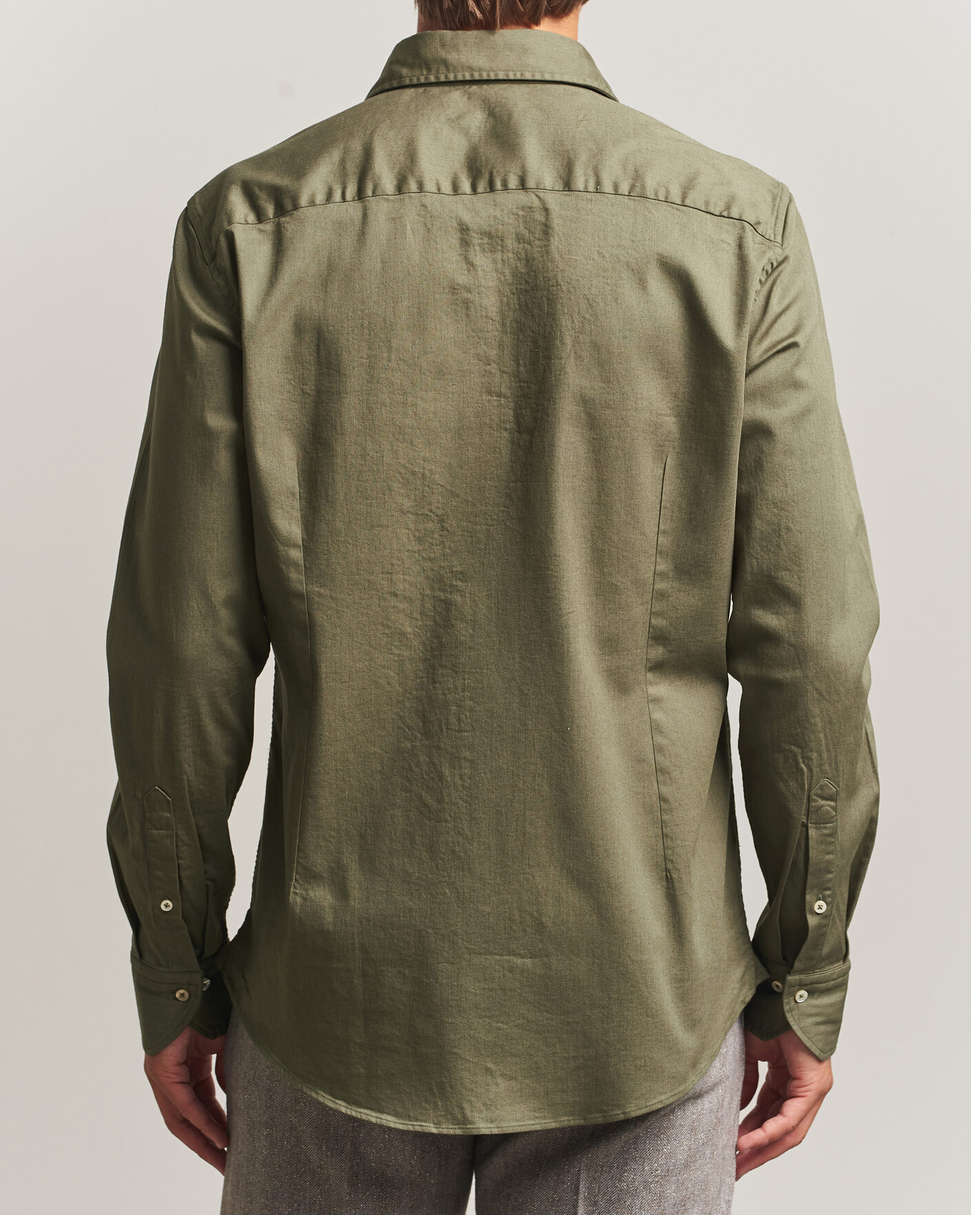 Herr | Skjortor | Stenströms | Slimline Garment Washed Shirt Green Denim