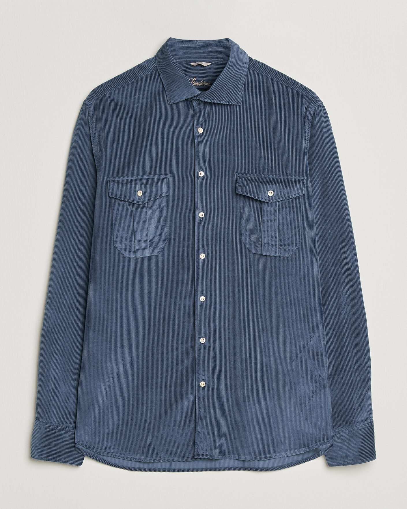 Herr | Skjortor | Stenströms | Regular Fit Cord Pocket Shirt Blue