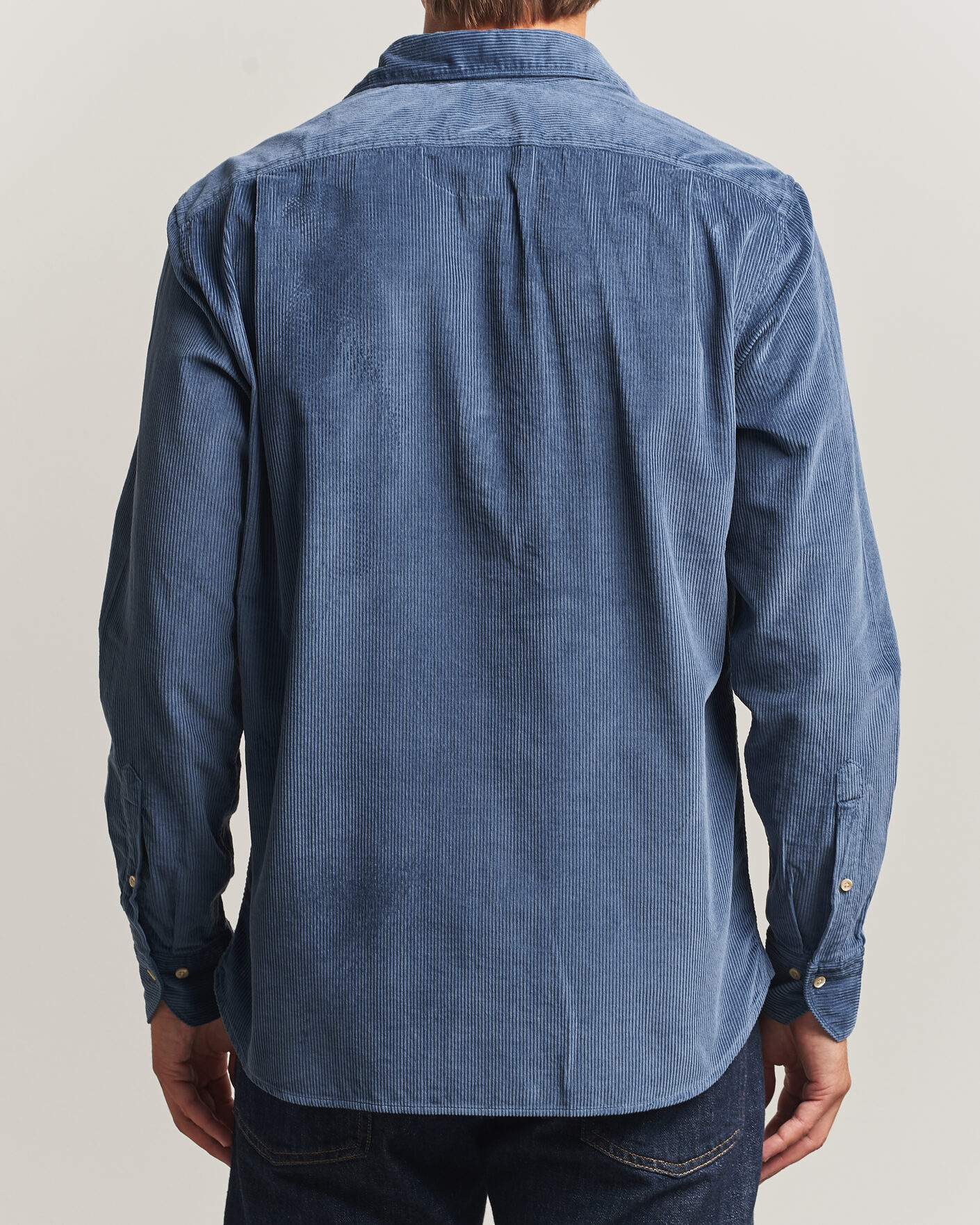 Herr | Skjortor | Stenströms | Regular Fit Cord Pocket Shirt Blue