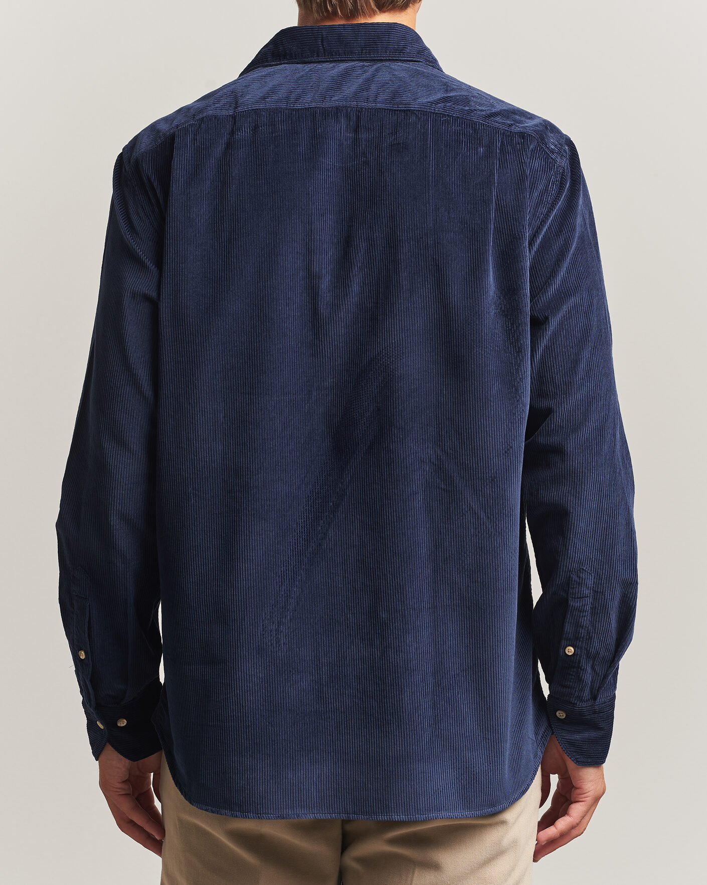 Herr | Skjortor | Stenströms | Regular Fit Cord Pocket Shirt Navy